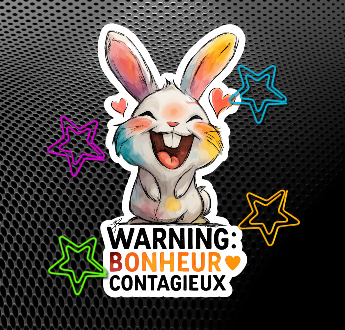 Sticker Lapin Heureux