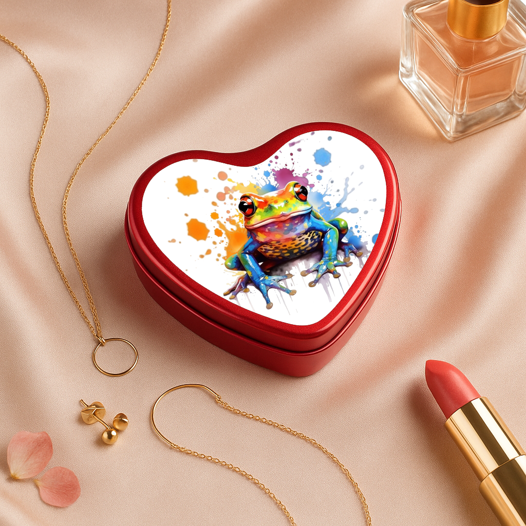 Boîte cœur Grenouille coloré