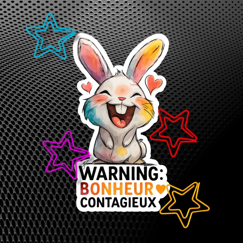 Sticker Lapin Heureux