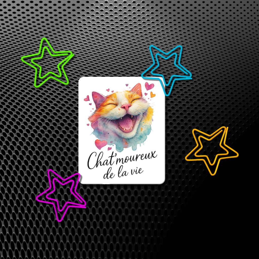 Autocollant Chat amoureux de la vie