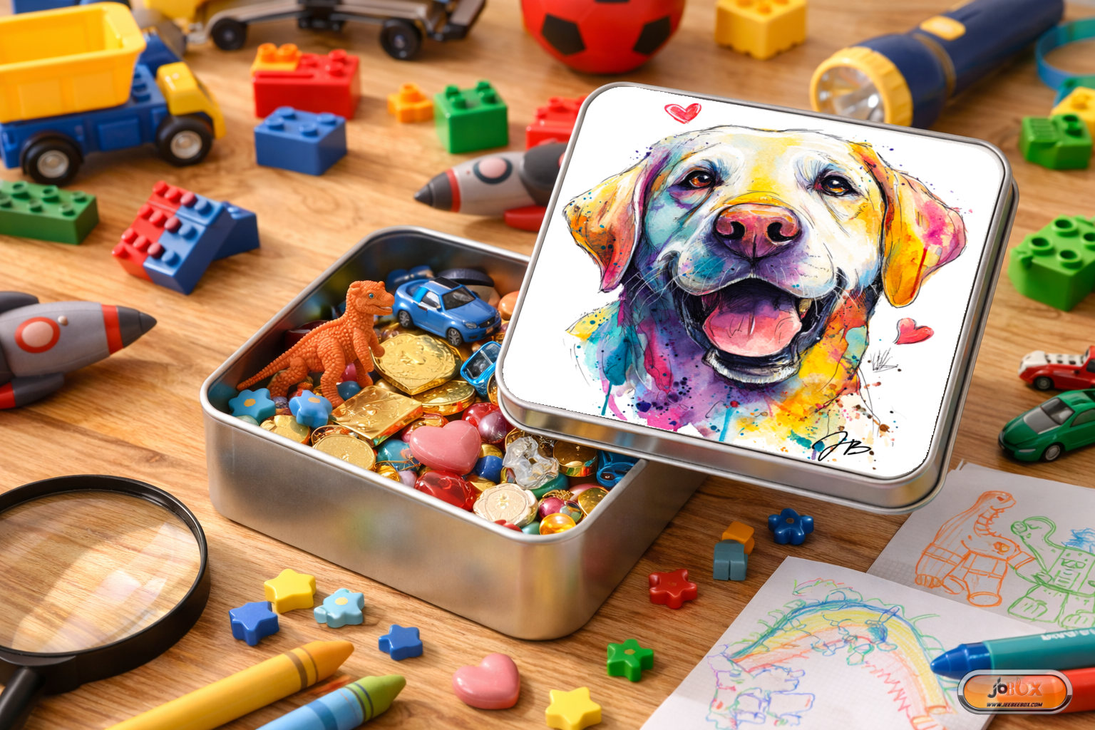 Boîte métallique Golden Retriever