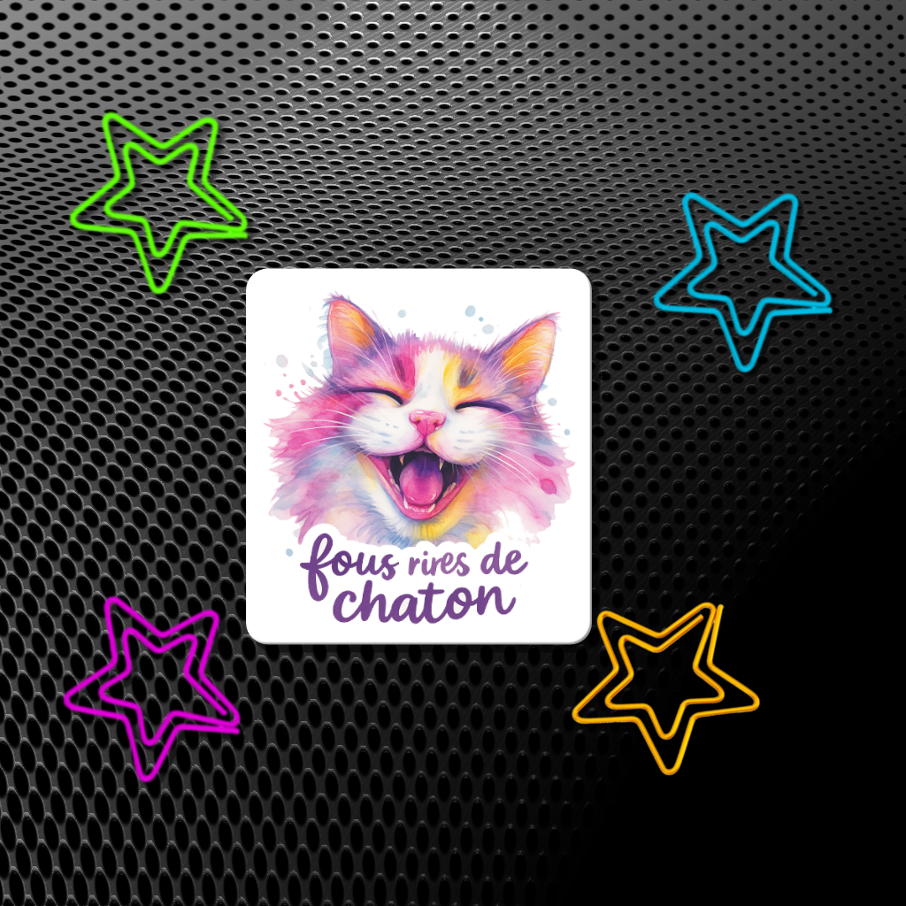 Autocollant Chaton Rieur