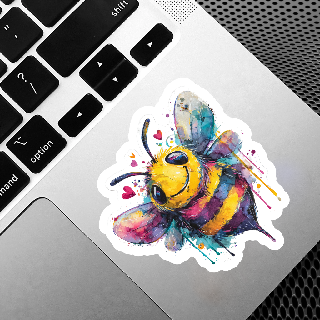 Sticker Aquarelle – Abeille Joyeuse