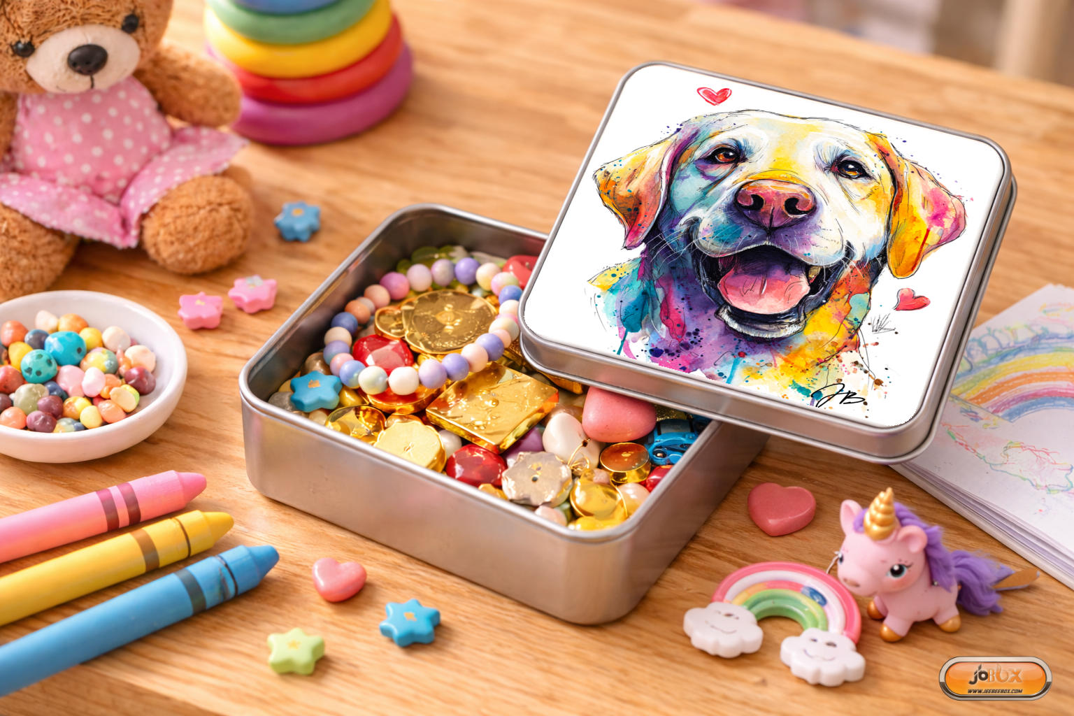 Boîte métallique Golden Retriever