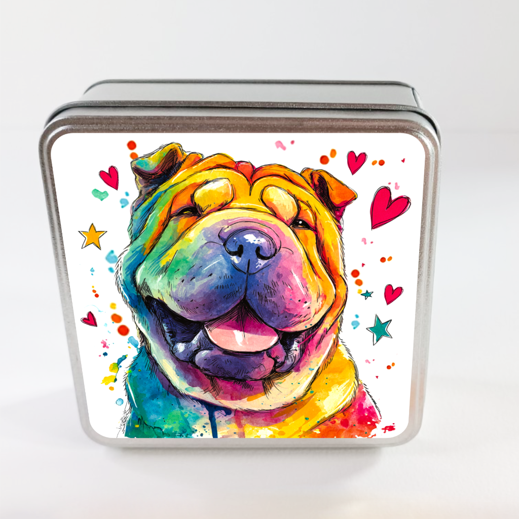 Boîtes métalliques carrées Shar Pei