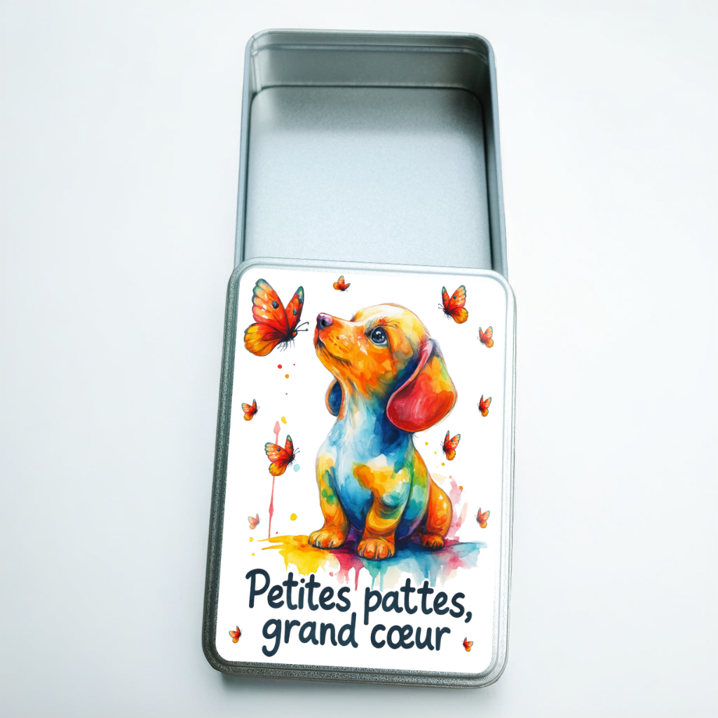 Boîte métallique Teckel Petites Pattes