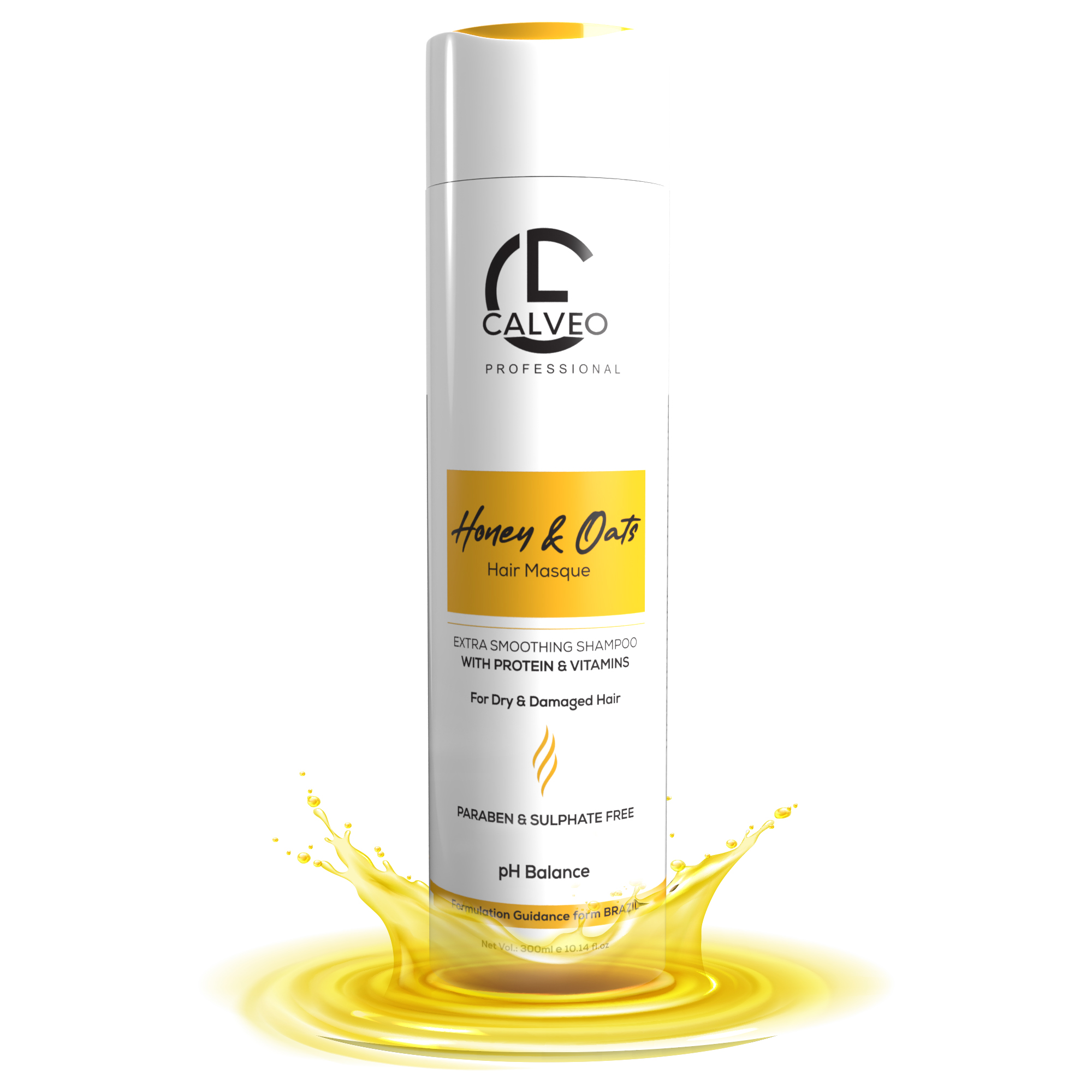 CALVEO Honey & Oats Keratin Hair Masque – Deep Moisturizing & Repair Treatment for Dry, Frizzy Hair | Sulfate & Paraben-Free Nourishing Hair Mask