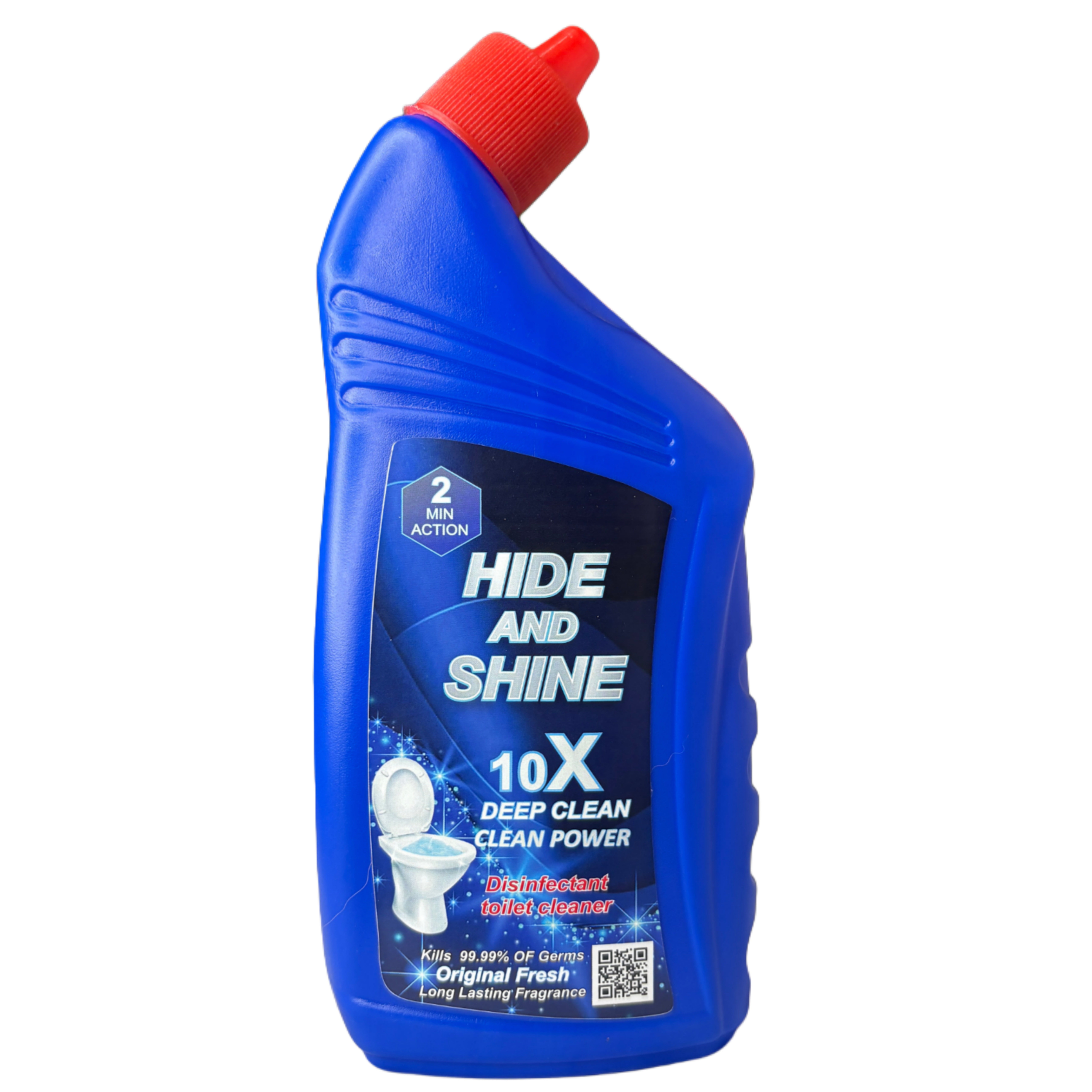 Hide & Shine Ultra Power 10X Toilet Cleaner That Kills 99.9% Germs and Destroys Tough Stains || Toilet Cleaner for Ultimate Shine, Hygiene & Freshness (500ml)