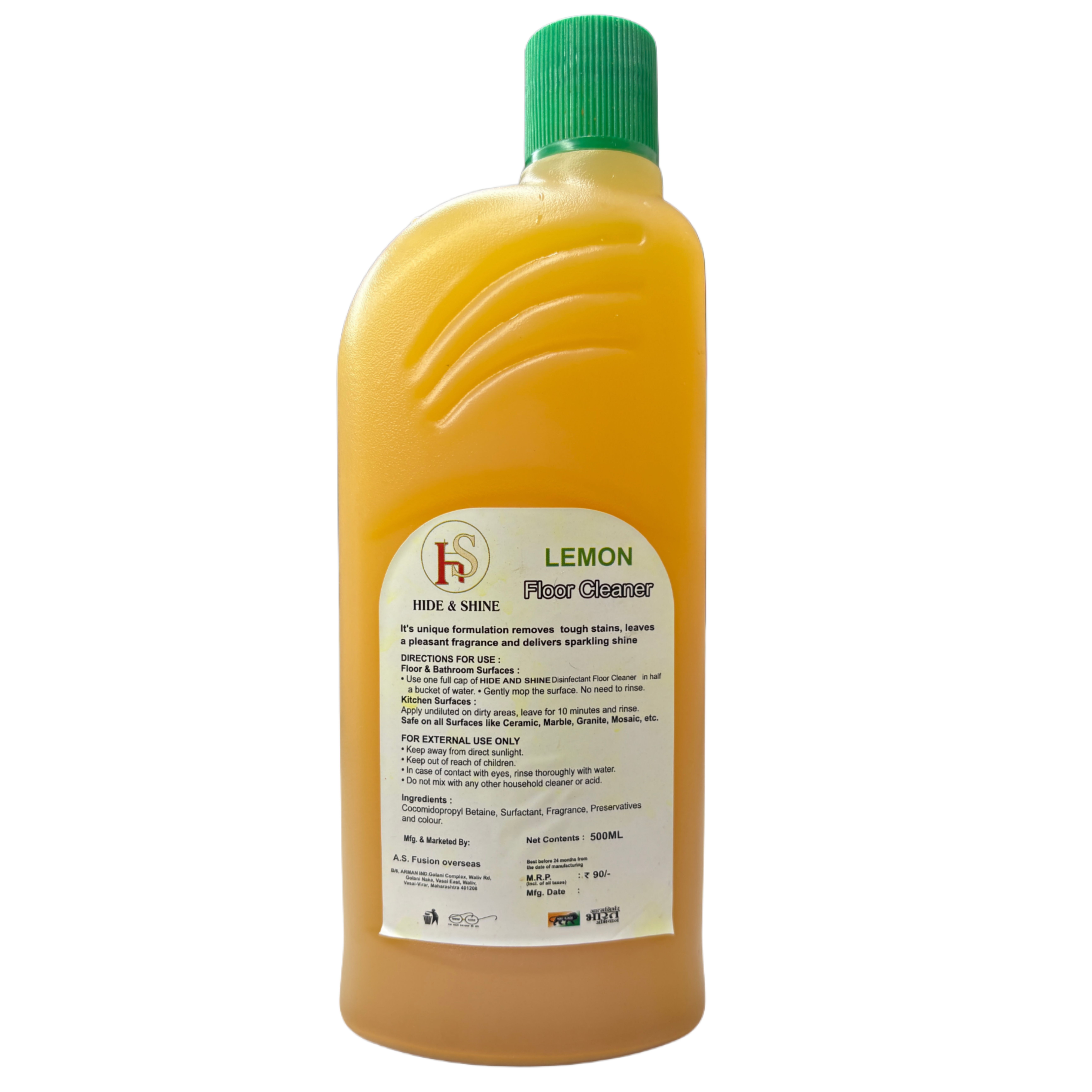 Hide & Shine  Advanced Germ Protection Lemon Floor Cleaner 500ml – 99.9% Germ Protection
