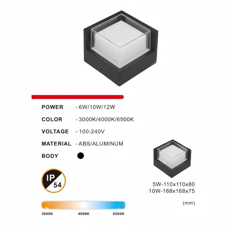 Square Outdoor LED Wall Light