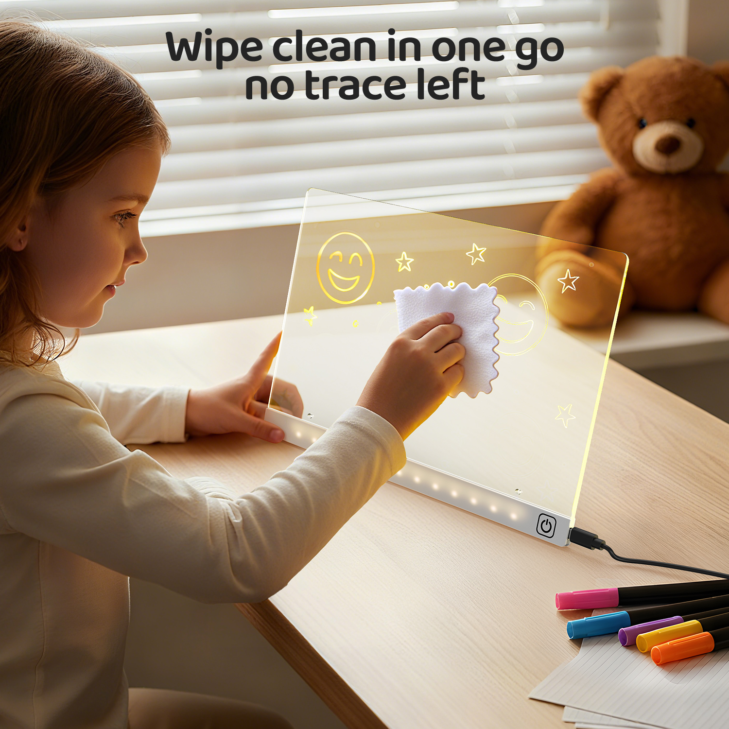  TidyKidz LED Drawing Board with 7 Colors