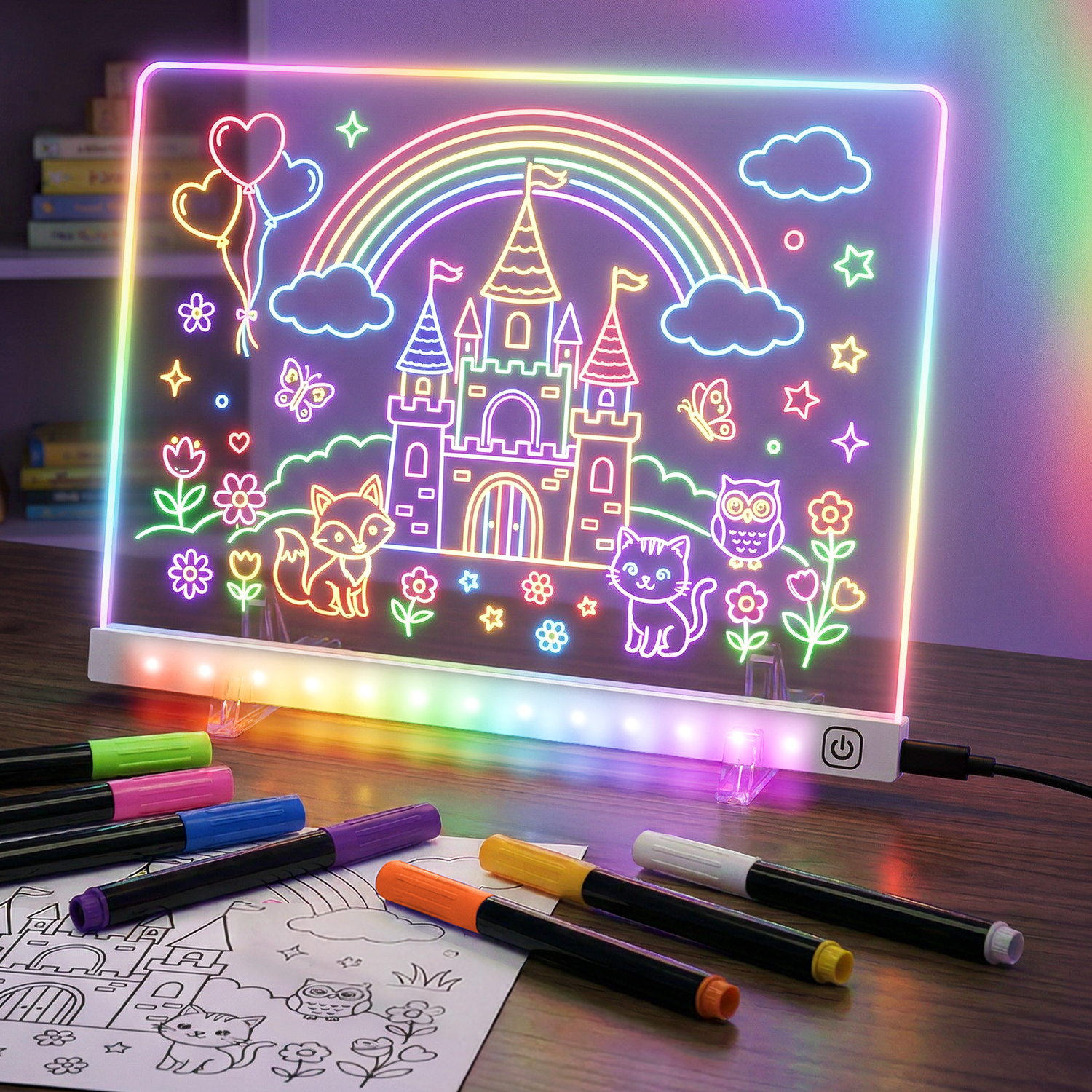  TidyKidz LED Drawing Board with 7 Colors