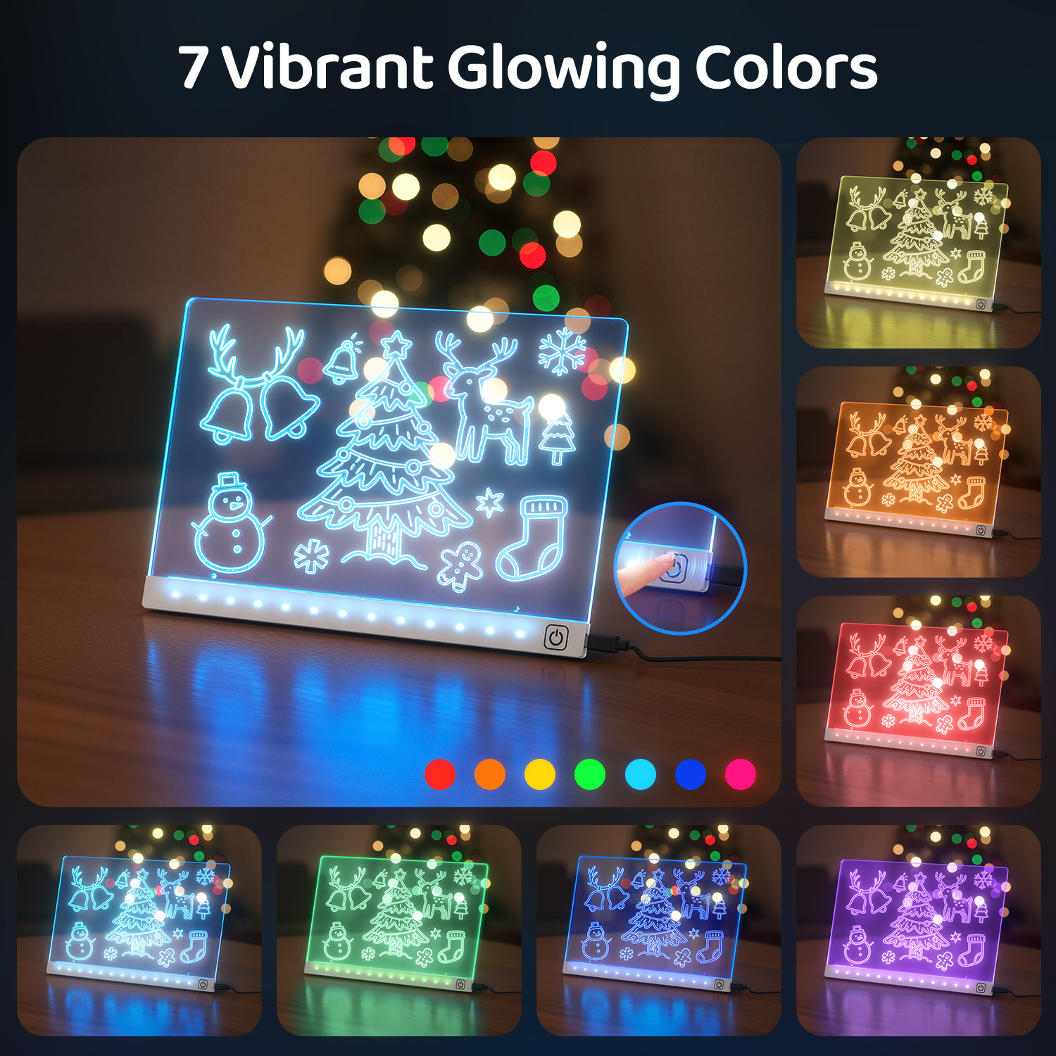  TidyKidz LED Drawing Board with 7 Colors