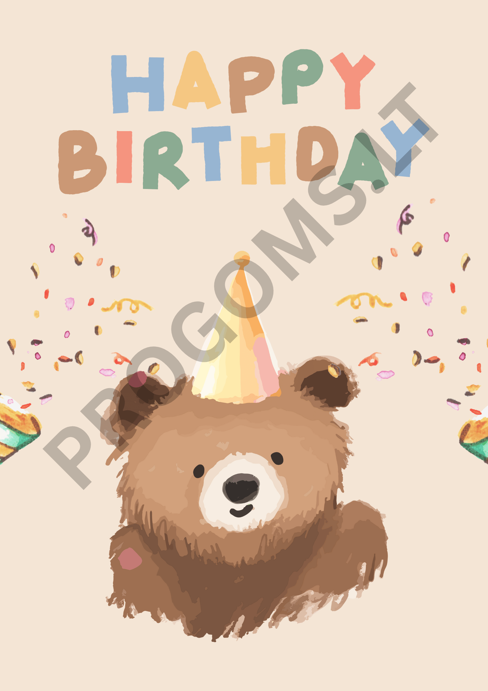 Klasikinis gimtadienio atvirukas "Meškiukas"