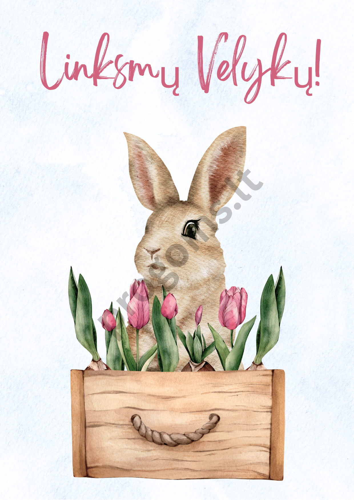 Atvirukas Velykų proga su voku. „Tulpės“ (10,4x14,9 cm)