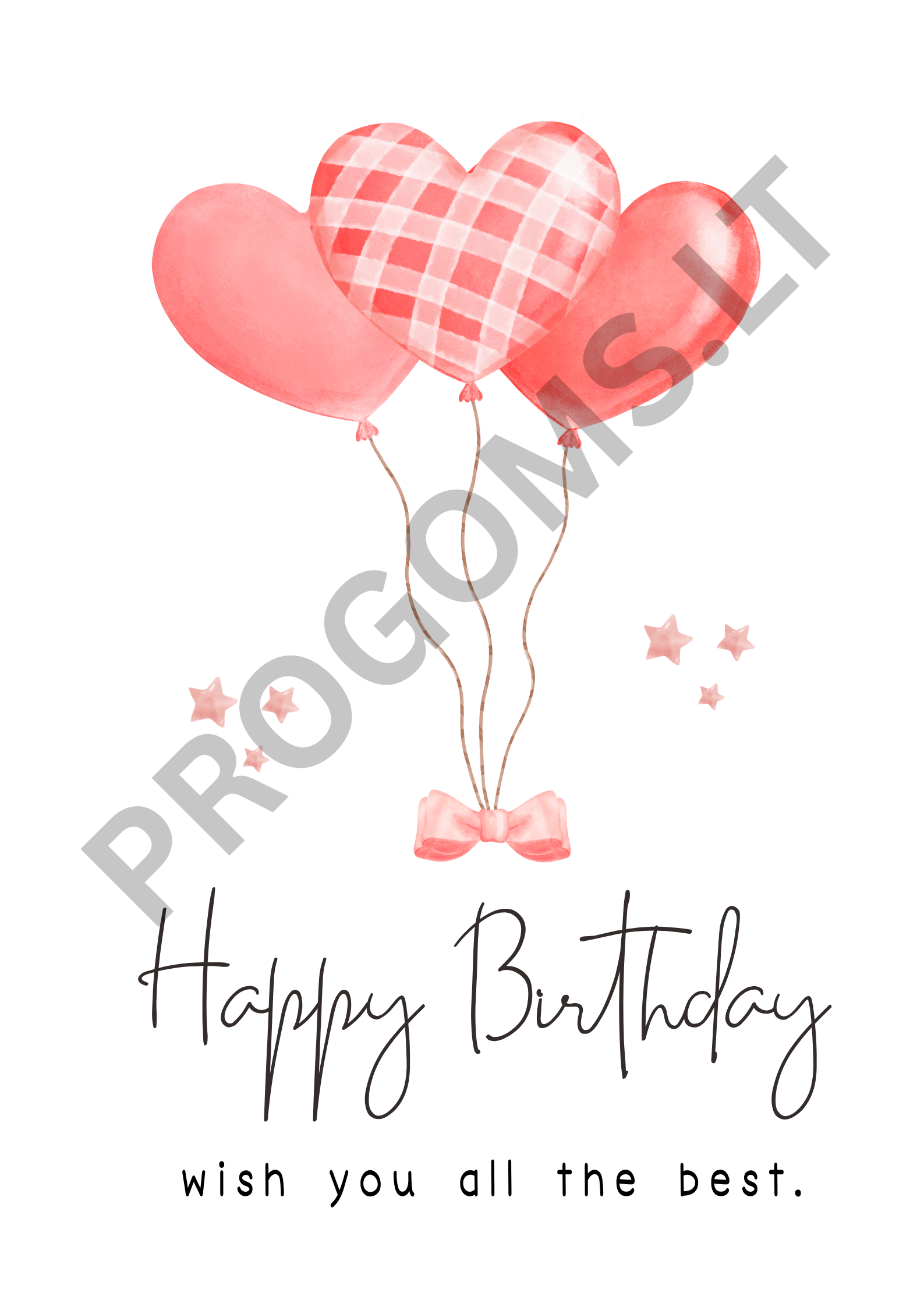 Klasikinis gimtadienio atvirukas "Širdelės"