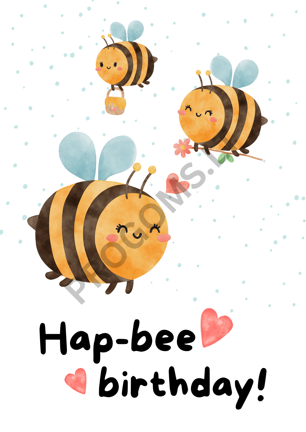 Šmaikštus gimtadienio atvirukas „Hap-bee Birthday“