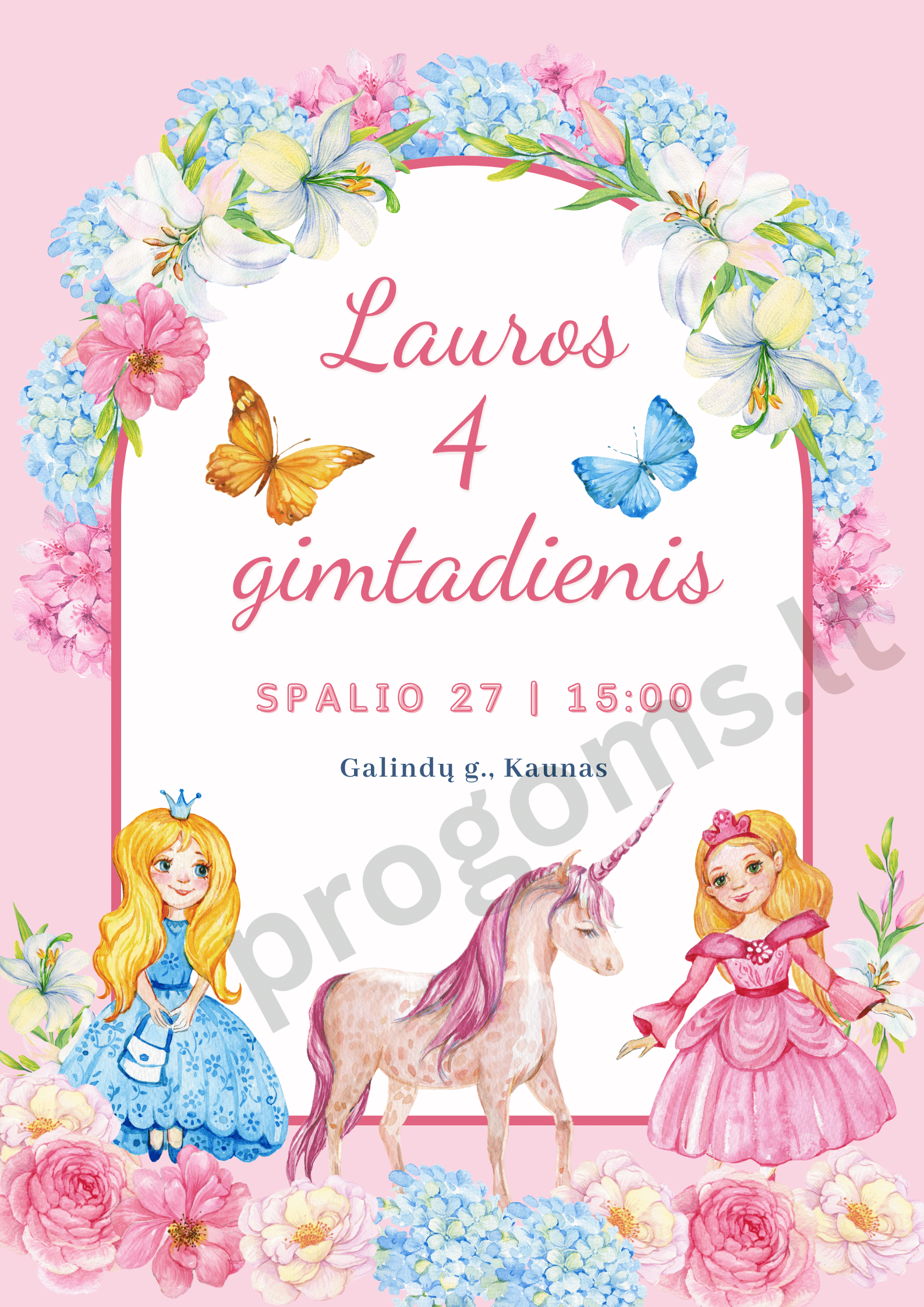 Kvietimas "Mažoji princesė"