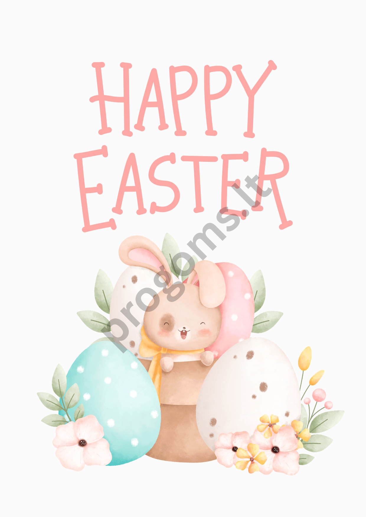 Klasikinis sveikinimo atvirukas „Zuikučiai“ su voku (10,4x14,9 cm)