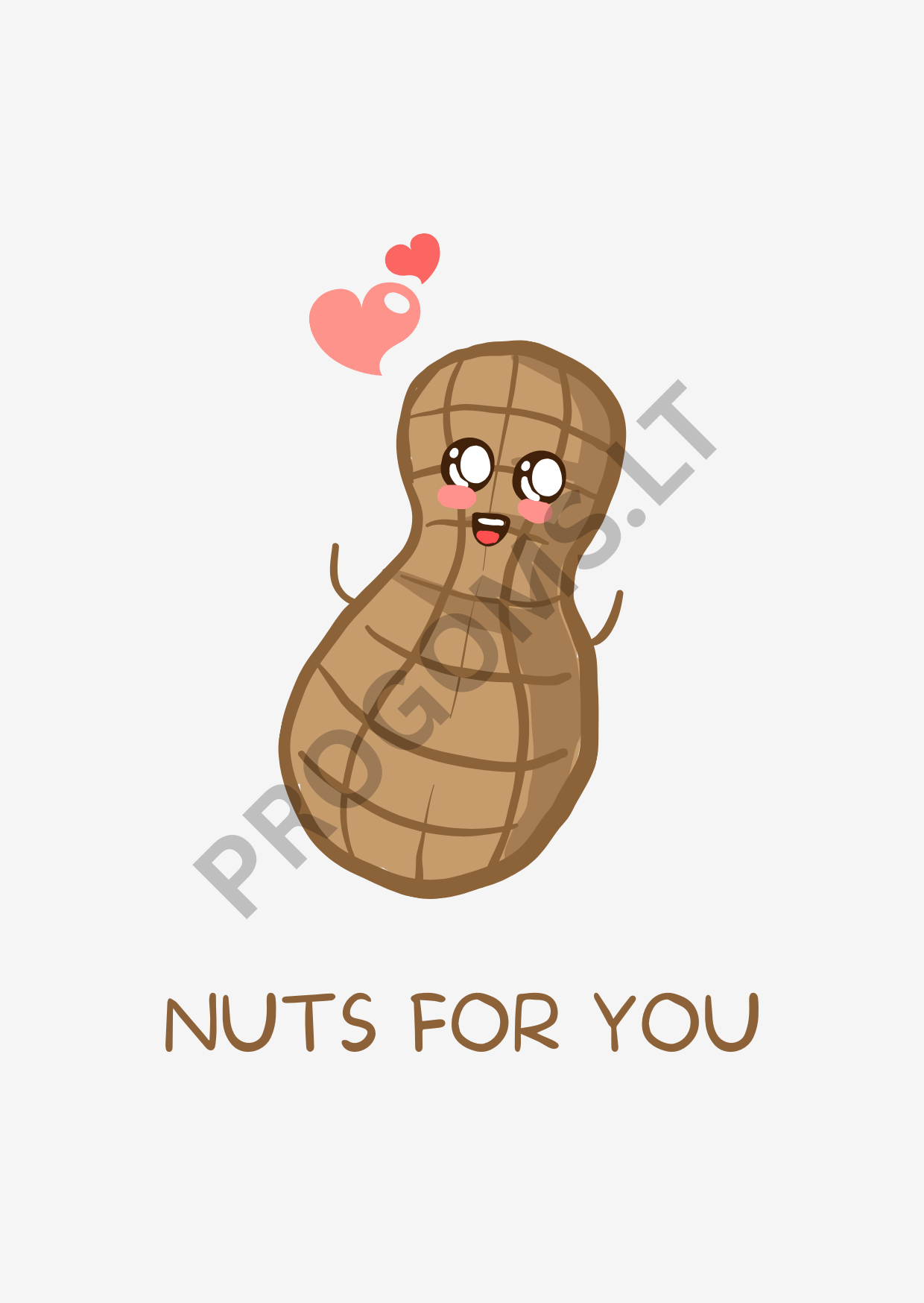 Šmaikštus  atvirukas su voku „Nuts for you“ 