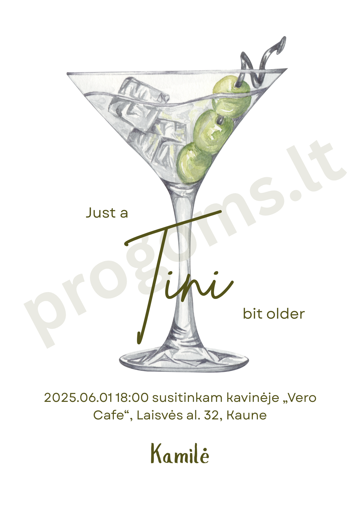 Kvietimas „Just a Tini bit older“