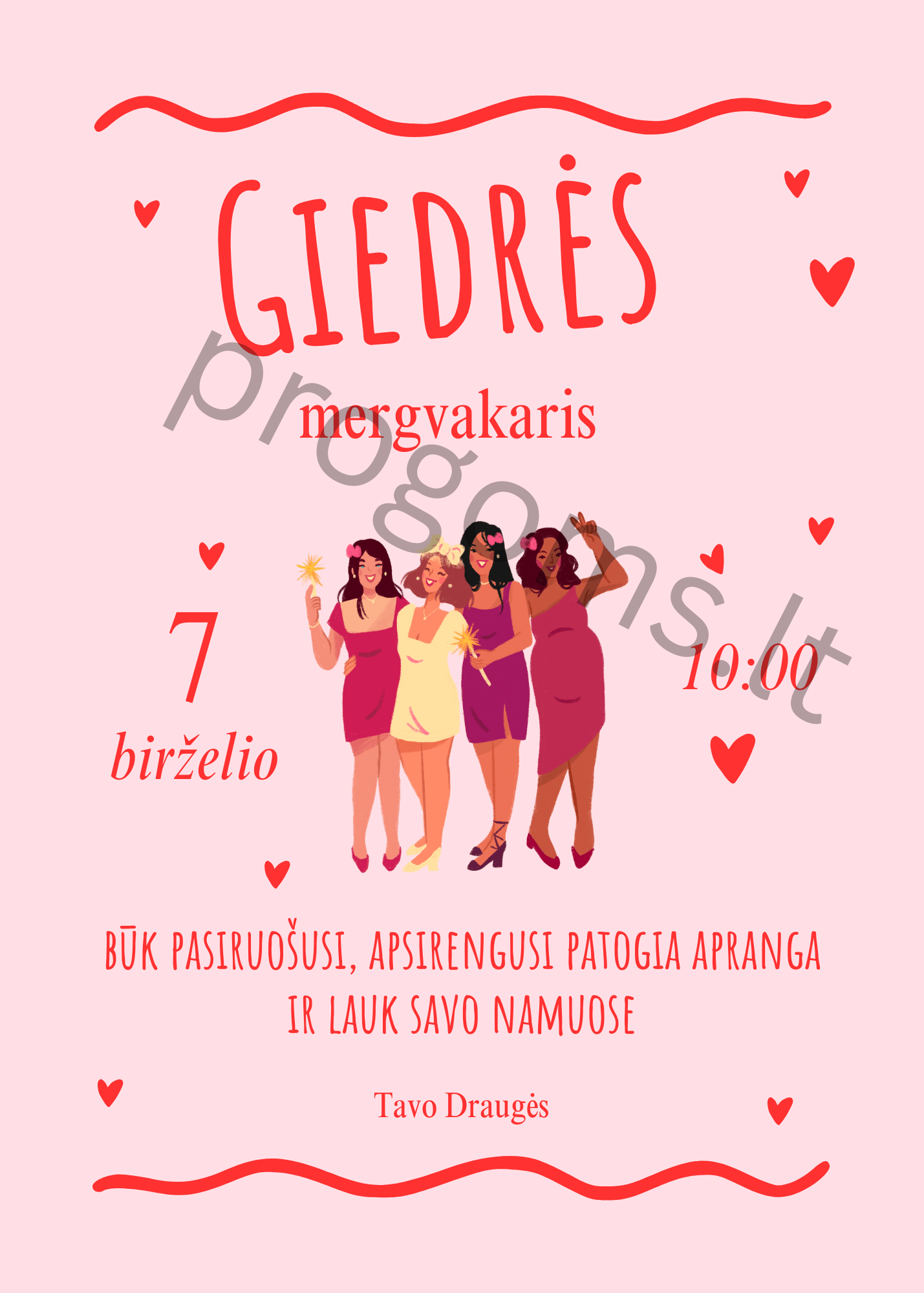 Kvietimas "Girls Just Wanna Have Fun"