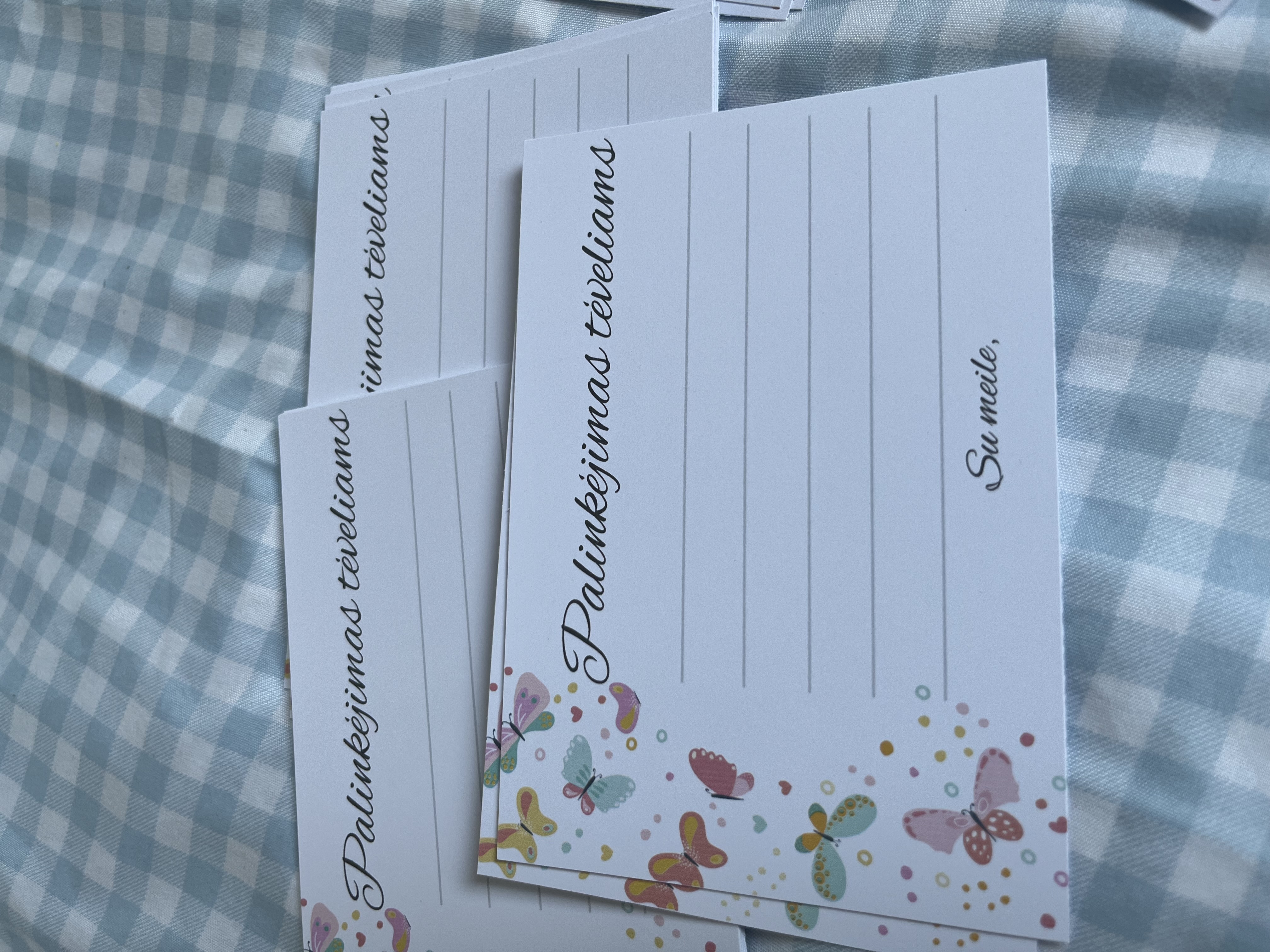 „Palinkėjimai tėveliams" kortelių rinkinys (9,8  × 14,1 cm, vienpusė spauda, tvirtas popierius) 10vnt