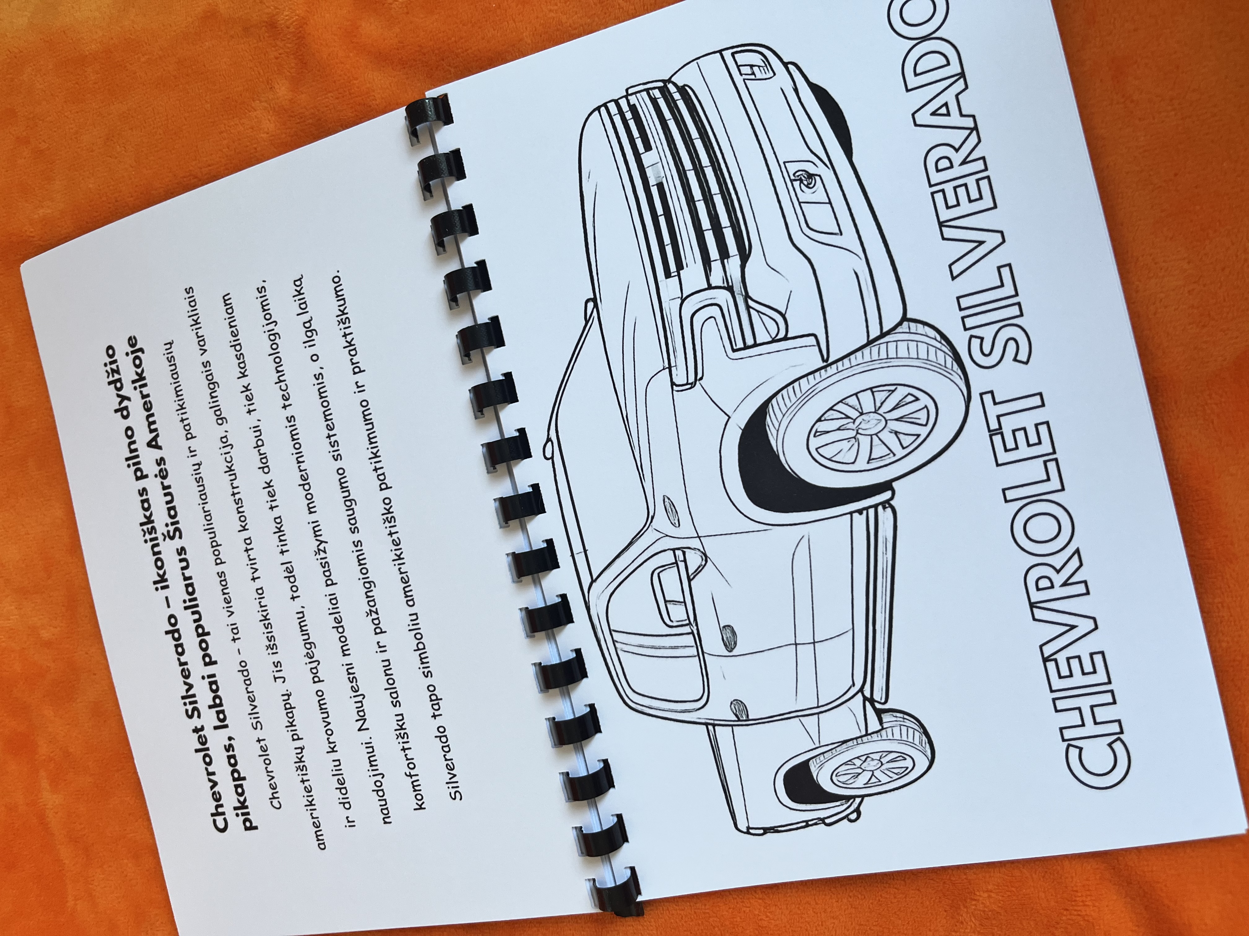 Spalvinimo knygelė. „Amerikietiški automobiliai. Chevrolet“