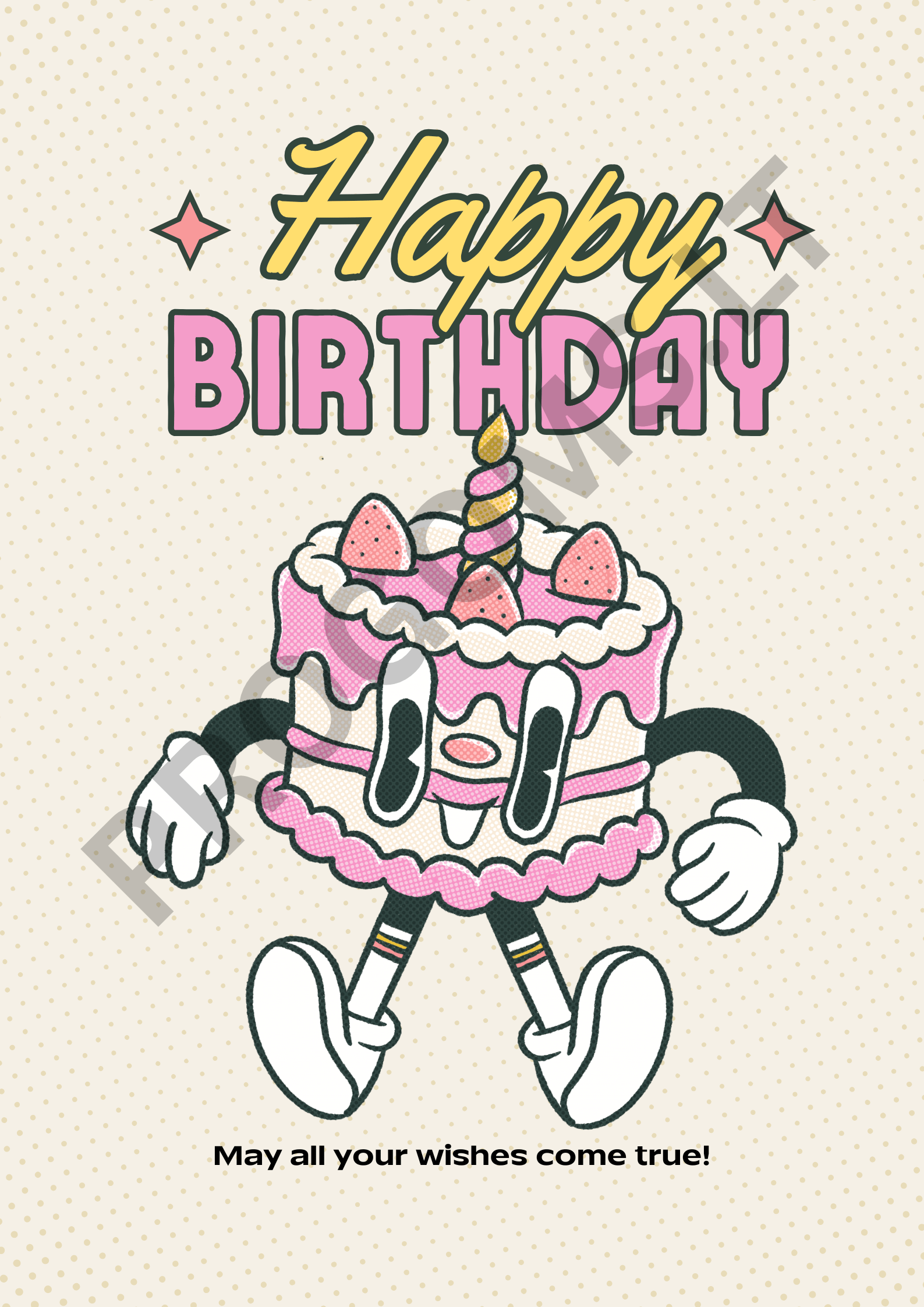 Šmaikštus atvirukas „CAKE“