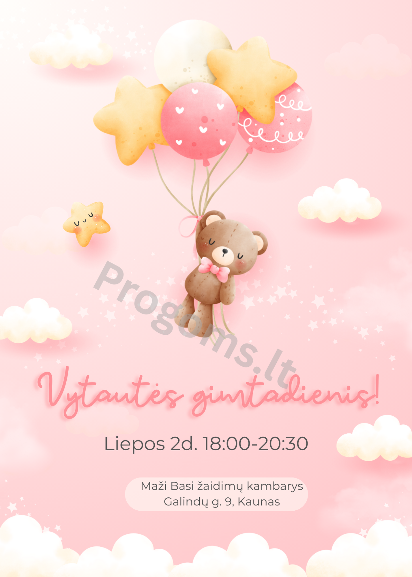 Kvietimas "Rožinis Meškutis"