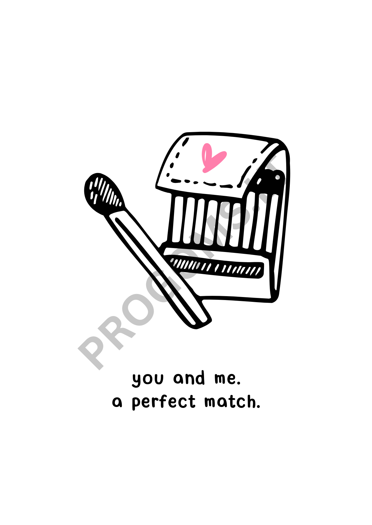 Šmaikštus atvirukas su voku „You and me. a perfect match“ 