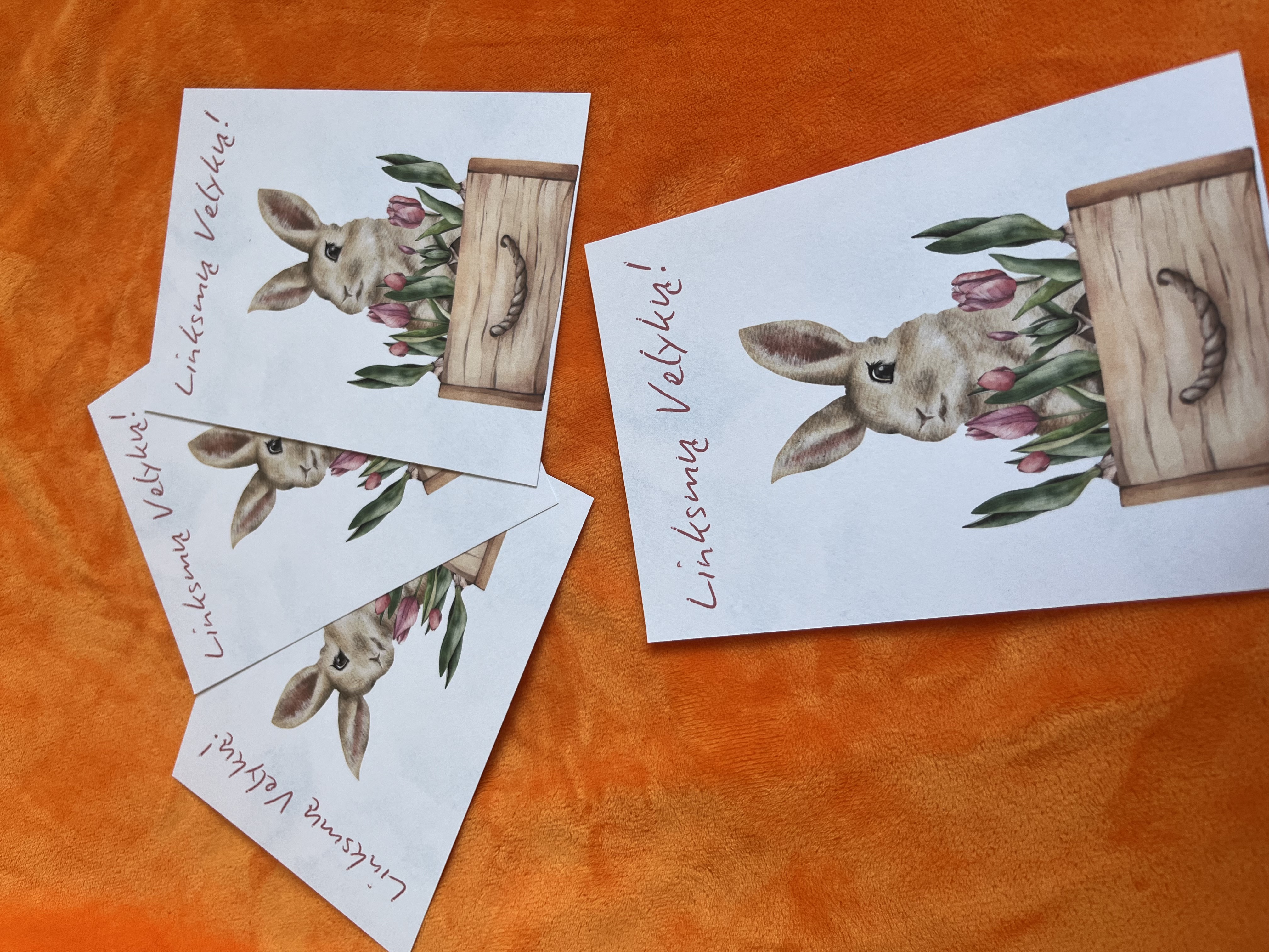 Atvirukas Velykų proga su voku. „Tulpės“ (10,4x14,9 cm)