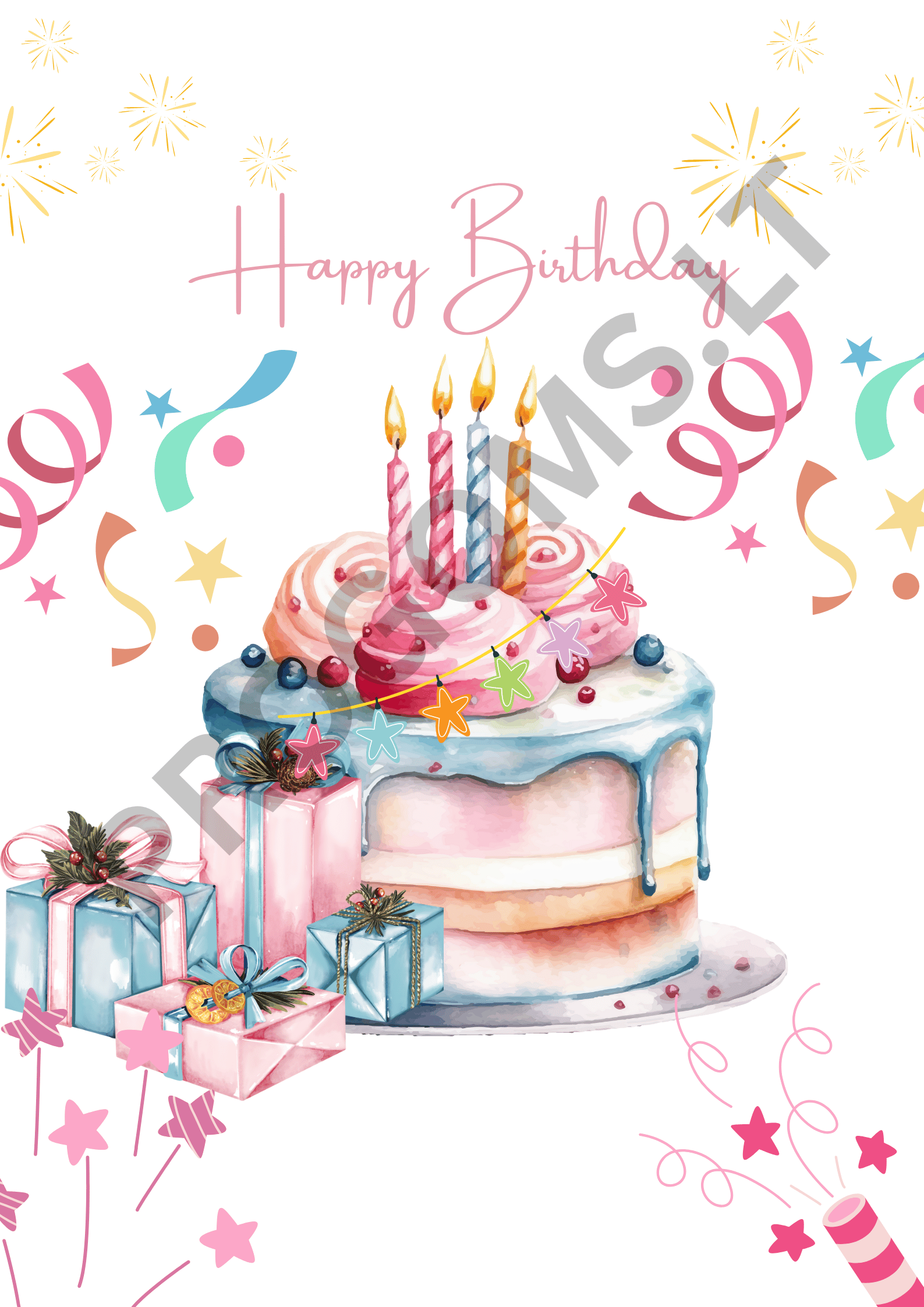 Klasikinis gimtadienio atvirukas 