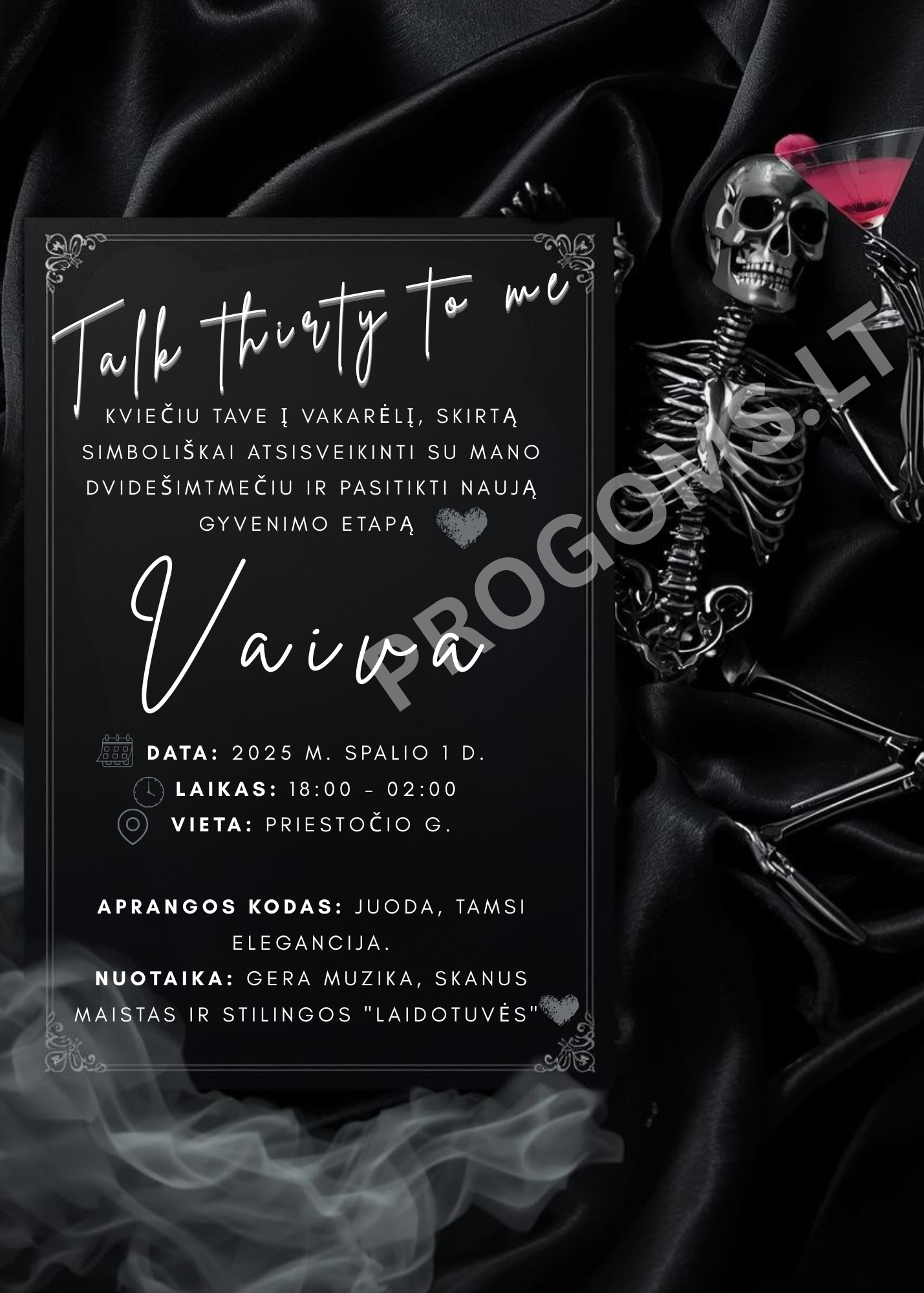 Kvietimas „Dark Glam 30“