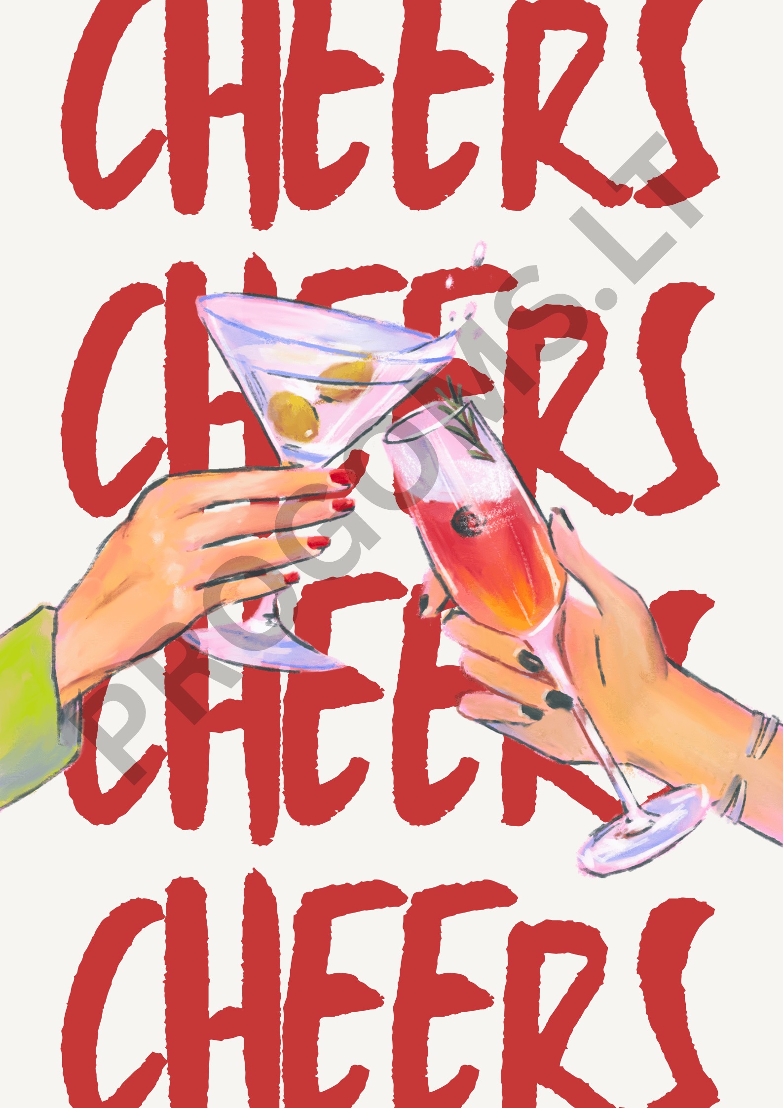 Šmaikštus atvirukas „CHEERS“