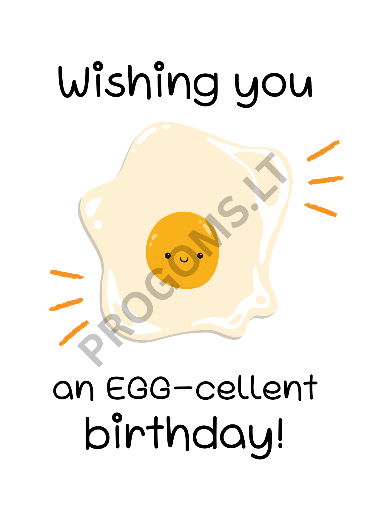 Šmaikštus gimtadienio atvirukas „Wishing you an egg-cellent birthday“