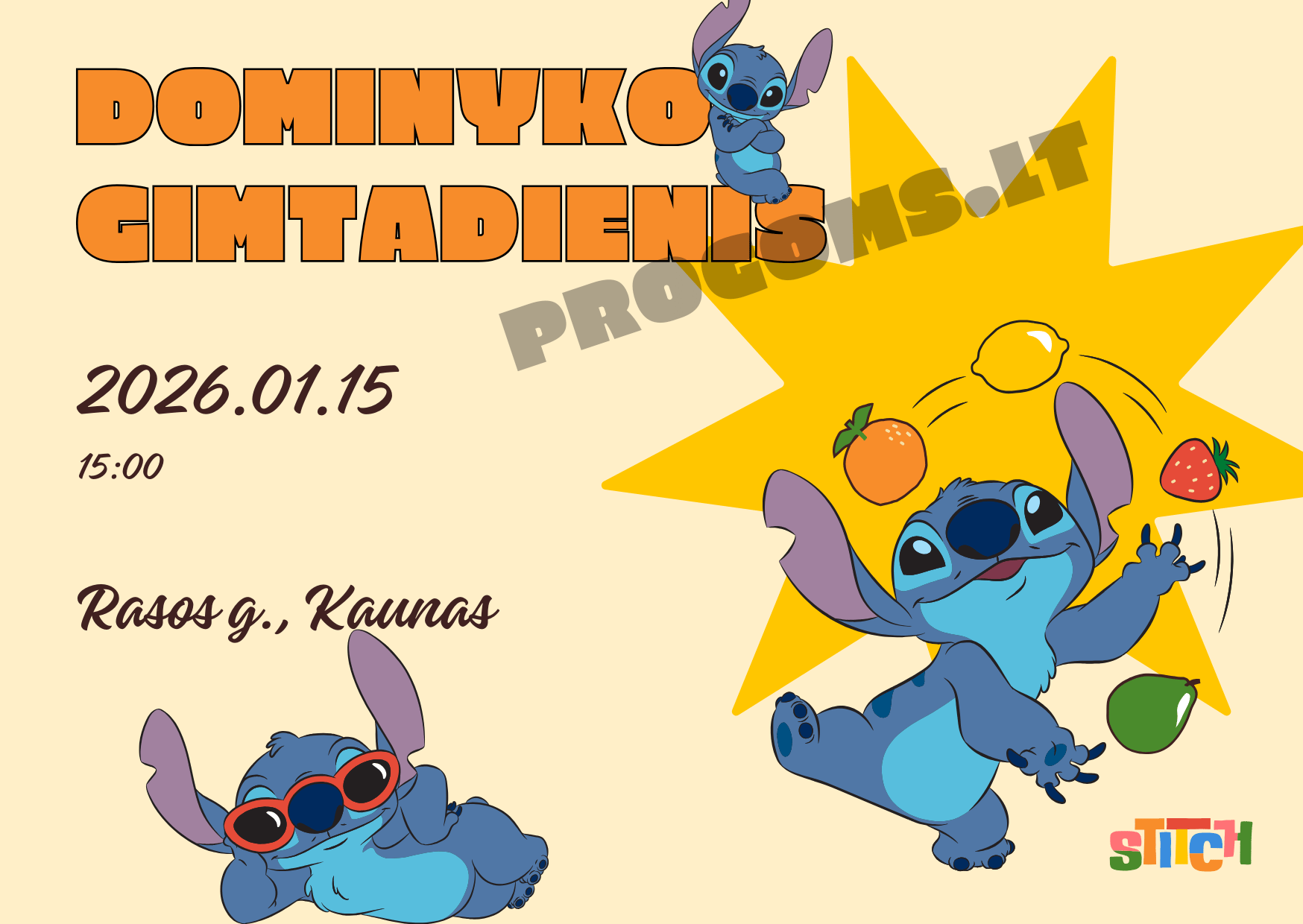 Elektroninis kvietimas "Stitch 3"