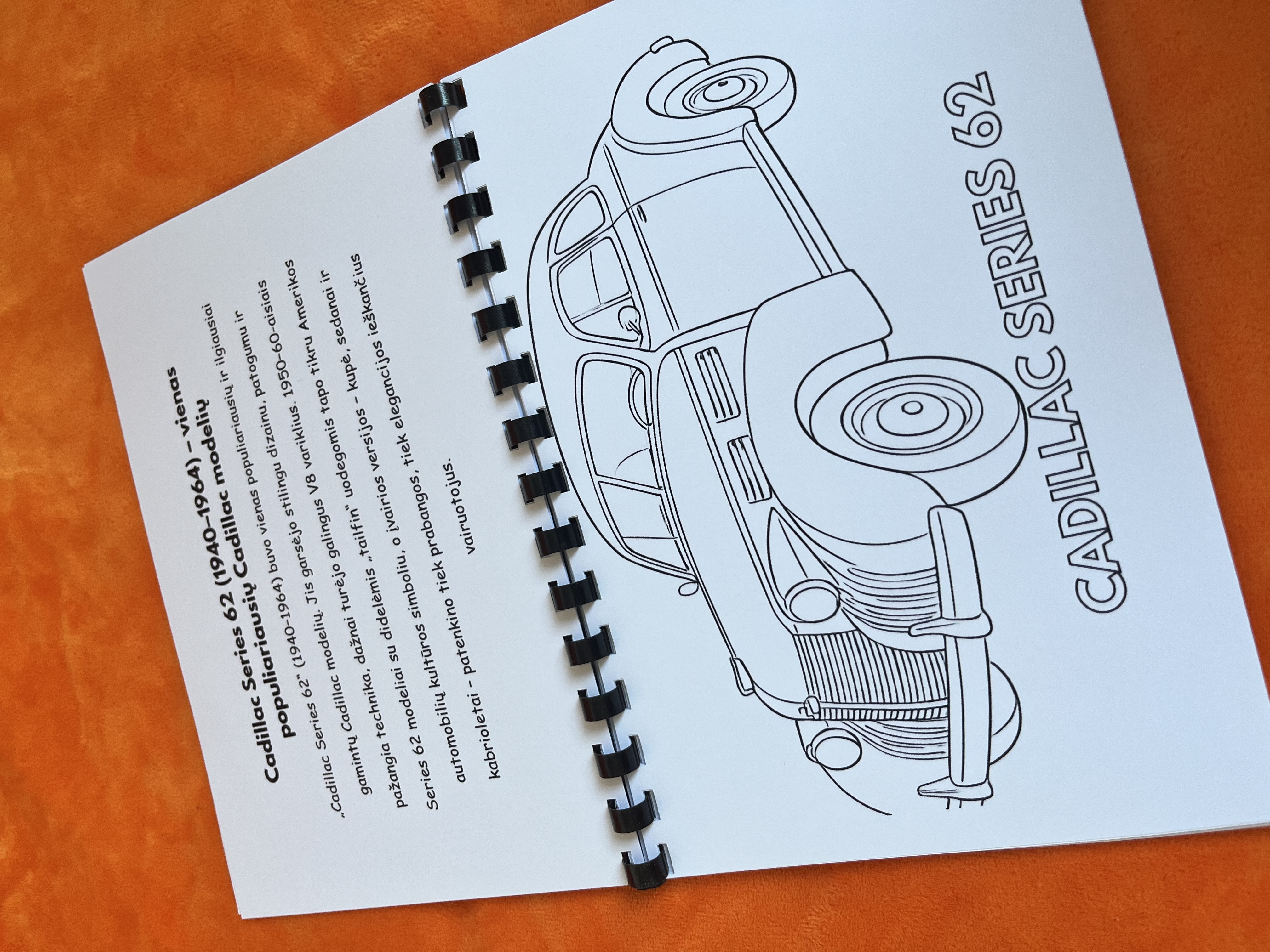 Spalvinimo knygelė. „Amerikietiški automobiliai. Cadillac“