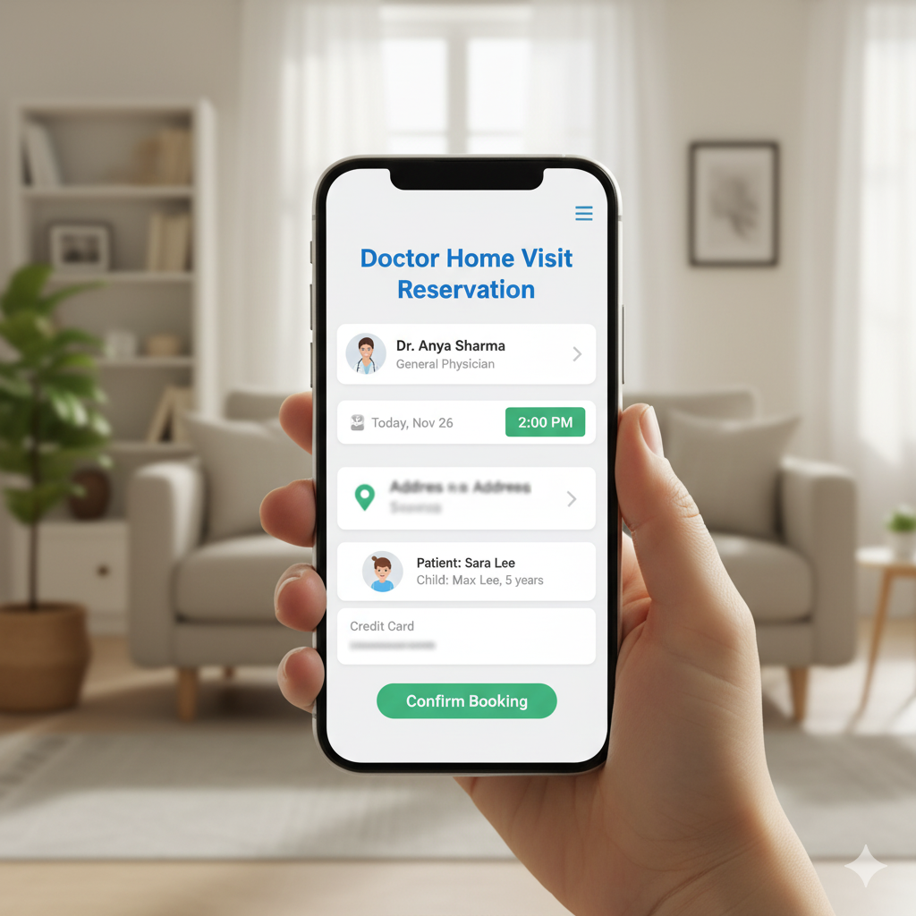 Doctor Home Visit Reservation App - اطلب زيارة طبيب متخصص الان