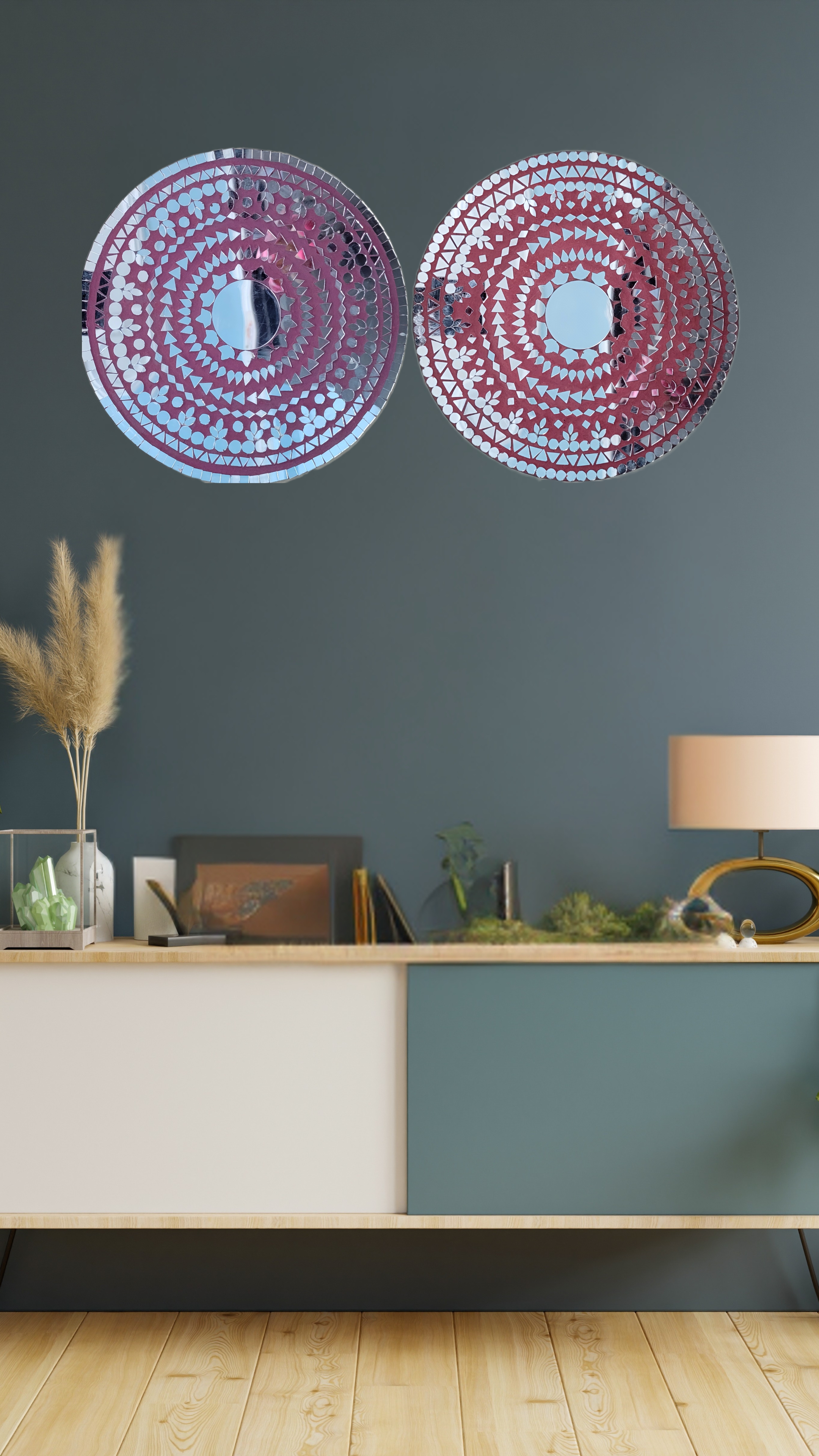 Mirror Mosaic Wall Decor (Set of 2) – Double the Elegance ✨