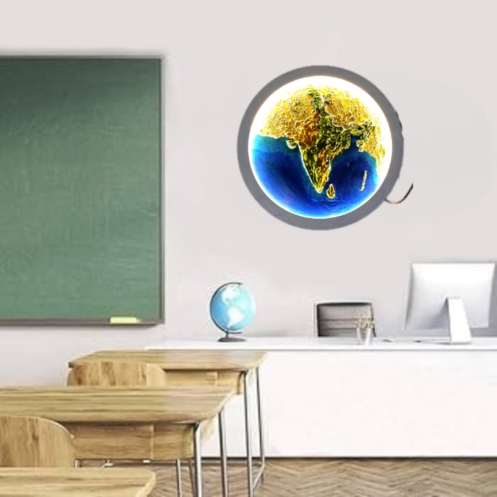 India Map Texture Resin Wall Art with LED 🌍 ✨