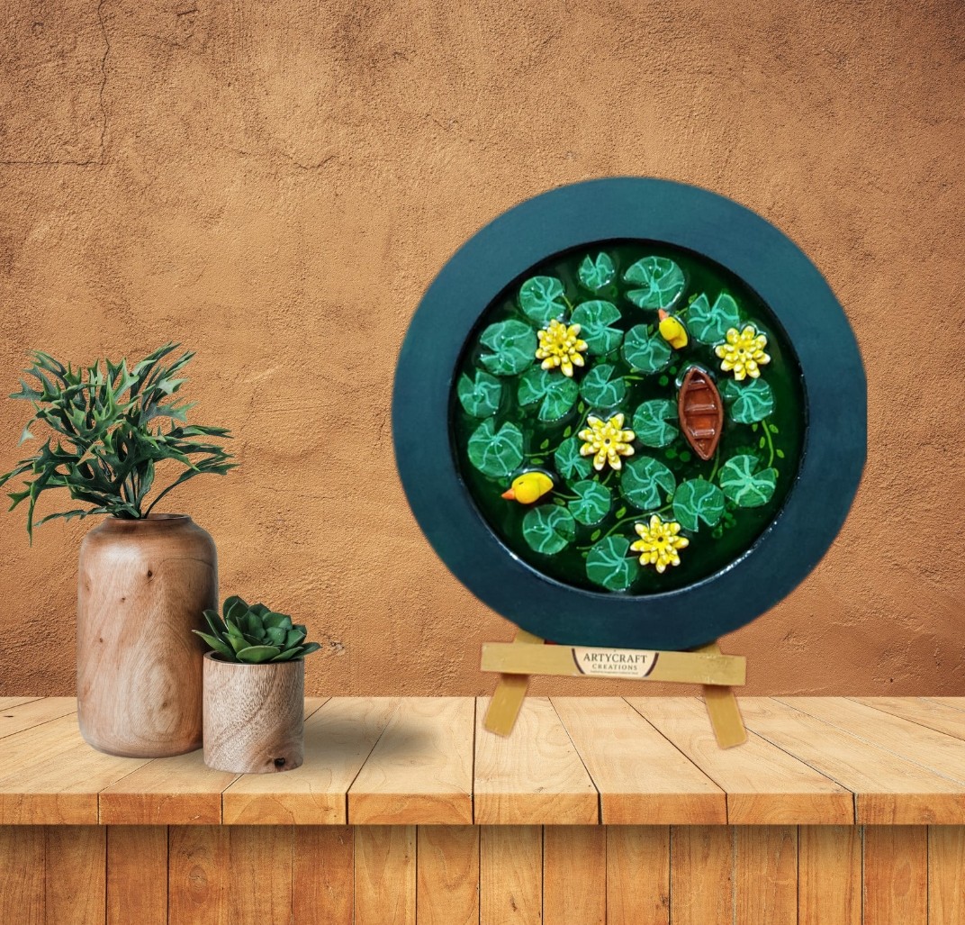 Resin Lily Pond – Clay Detailing with Easel Stand