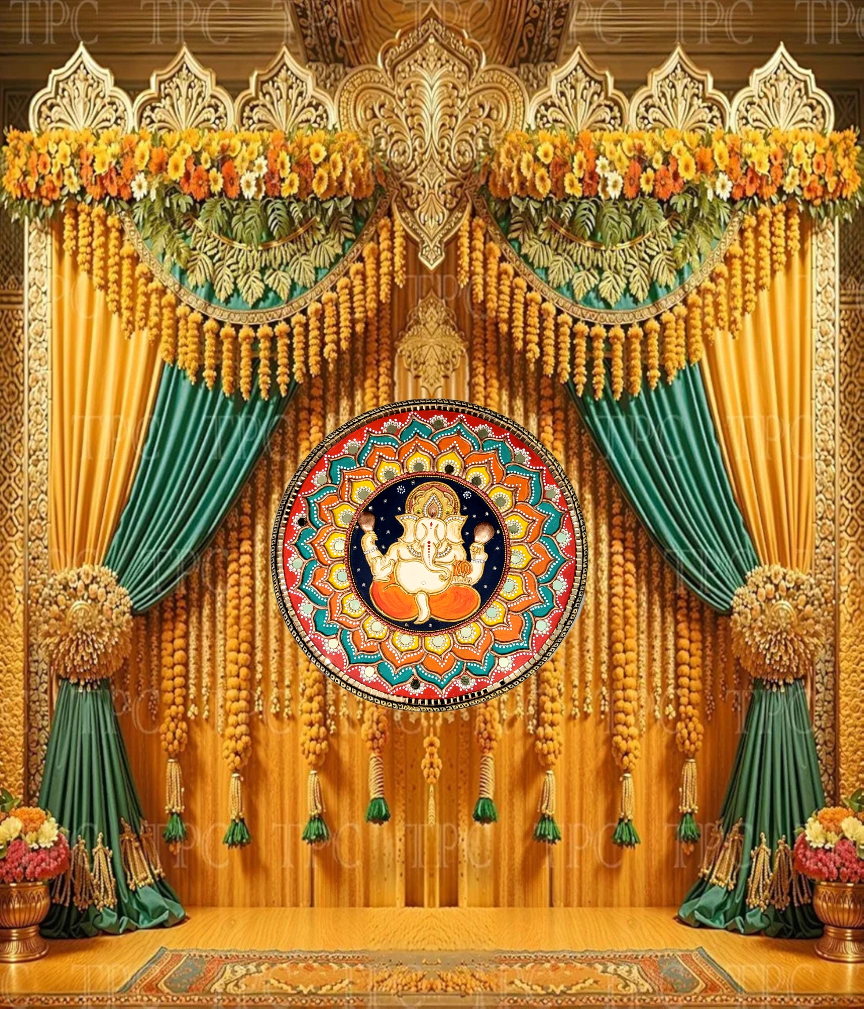 Ganesha Mandala Lippan Art – Intricate Elegance with Divine Blessings ✨