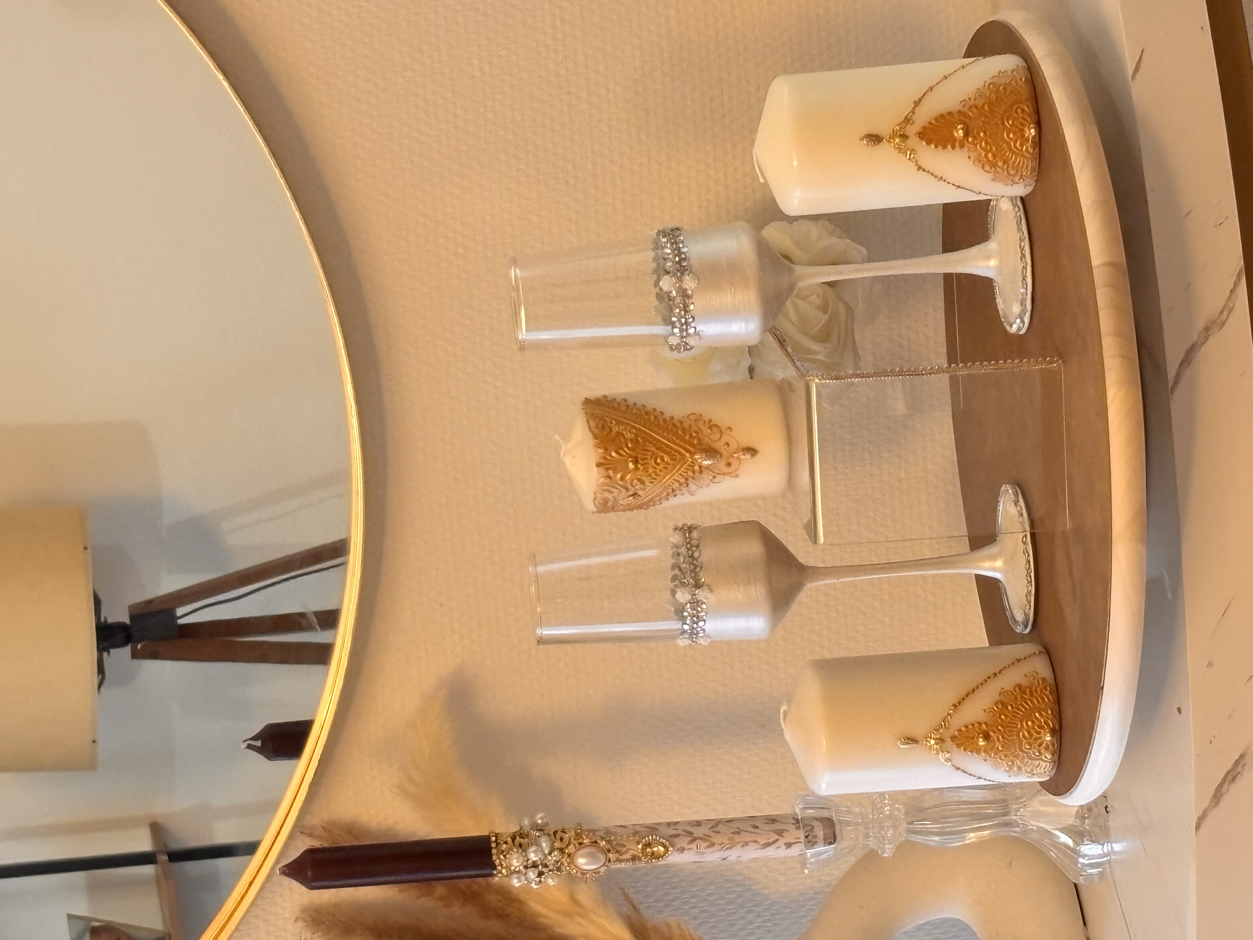 Lot de 2 verres  Crystal ivoires 