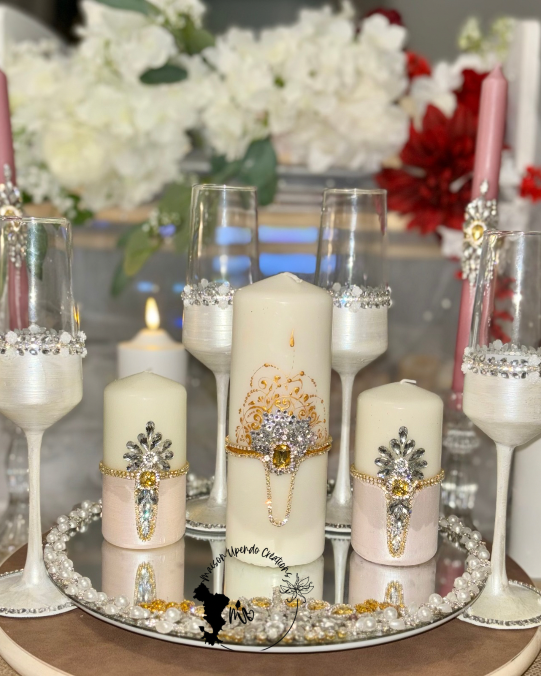 Lot de 2 verres  Crystal ivoires 