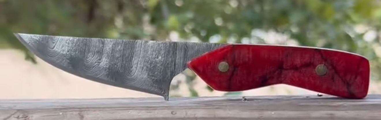 Fingerprint Damascus Knife