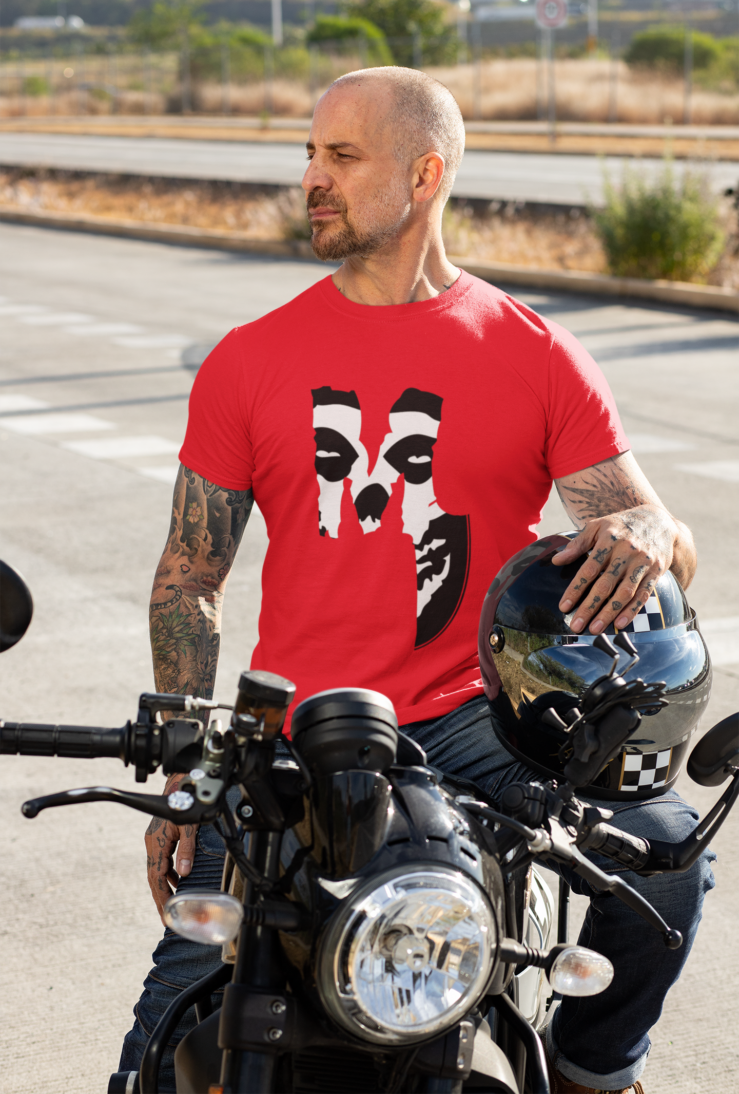 Red Misfit Blades Graphic T-Shirt