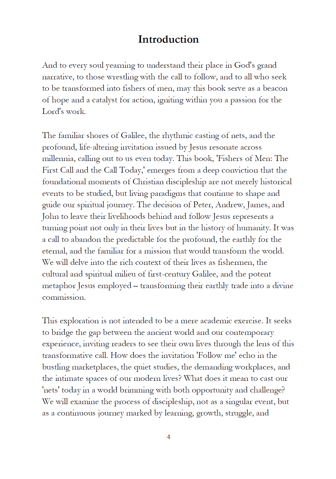 Fishers of Men: The First Call and the Call Today