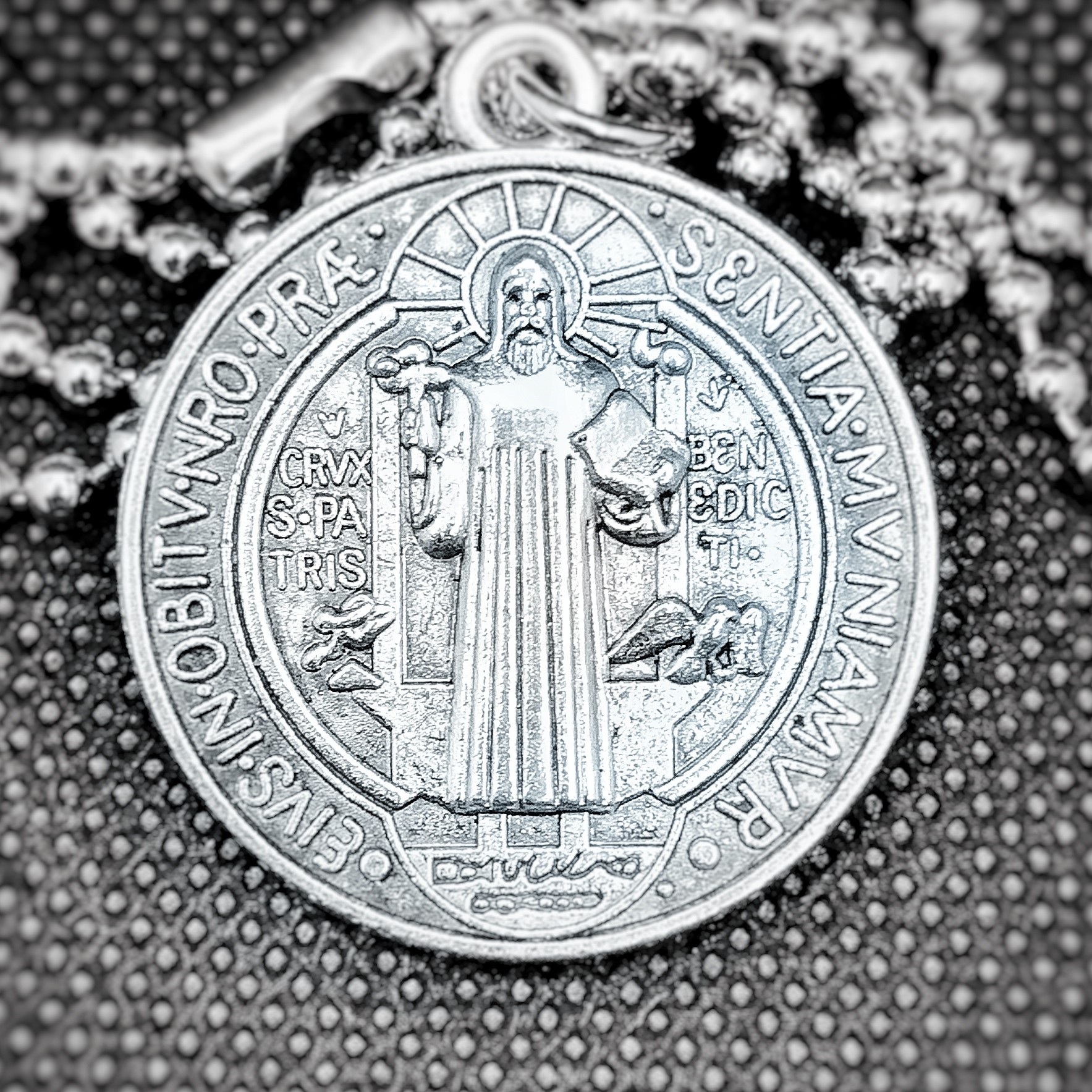 St Benedict Medal - Blessed by Bishop - Touched to 1st Class Relic of St Benedict