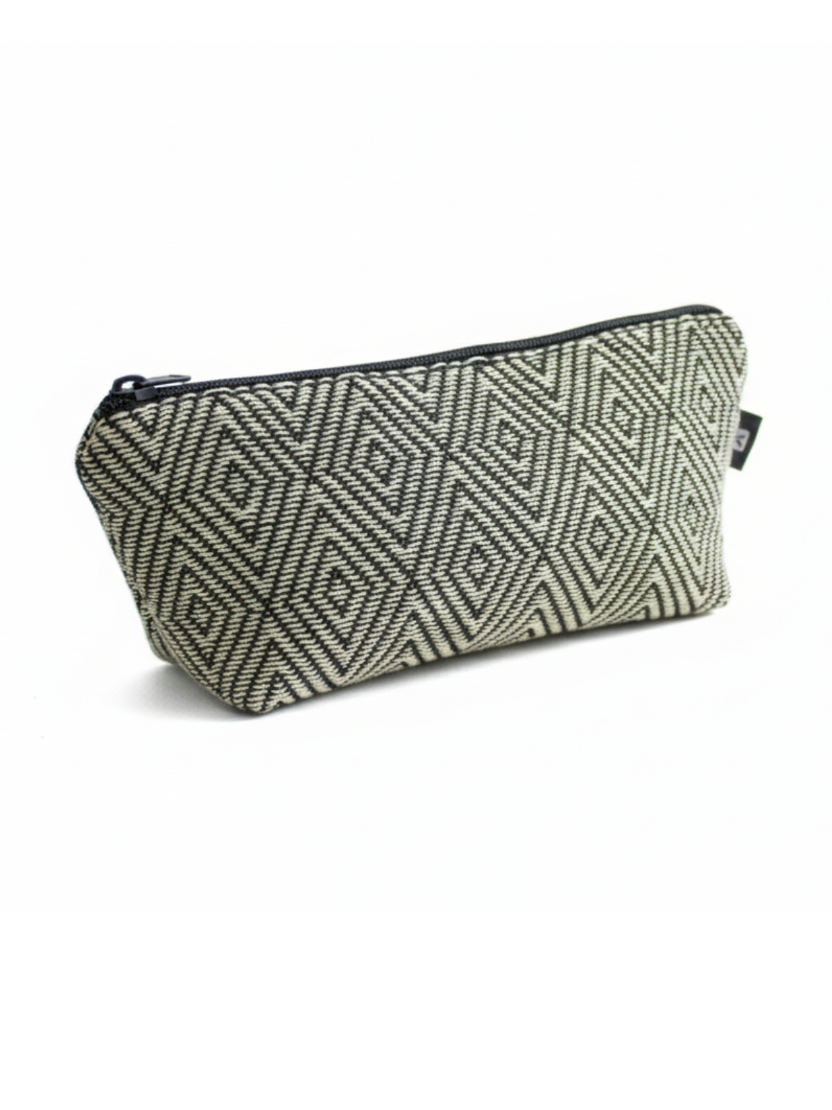 Cosmetiquera Rombos. Neceser de tela tejida a mano 100% algodón.